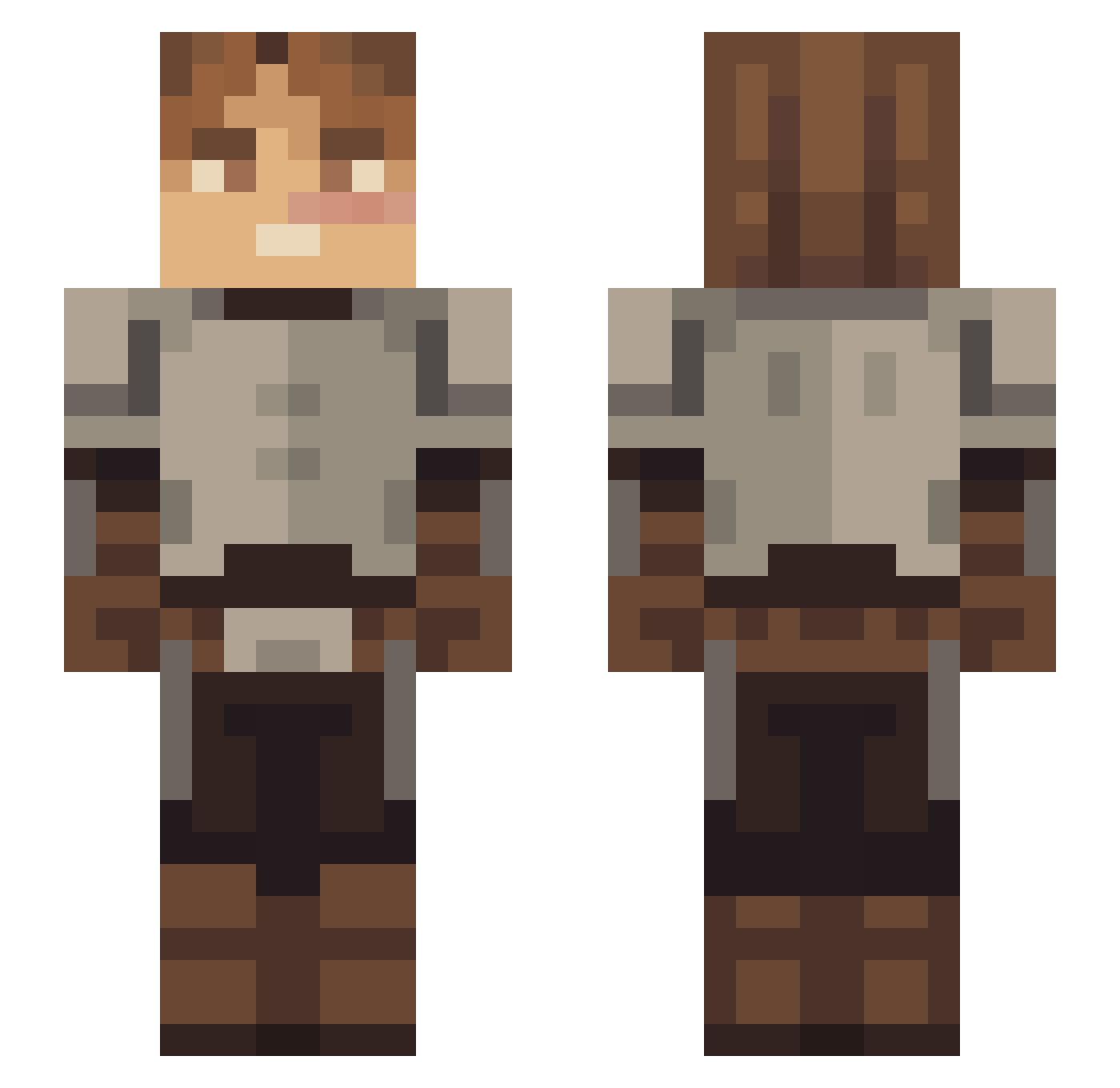 Fainir Minecraft skin, front and back view