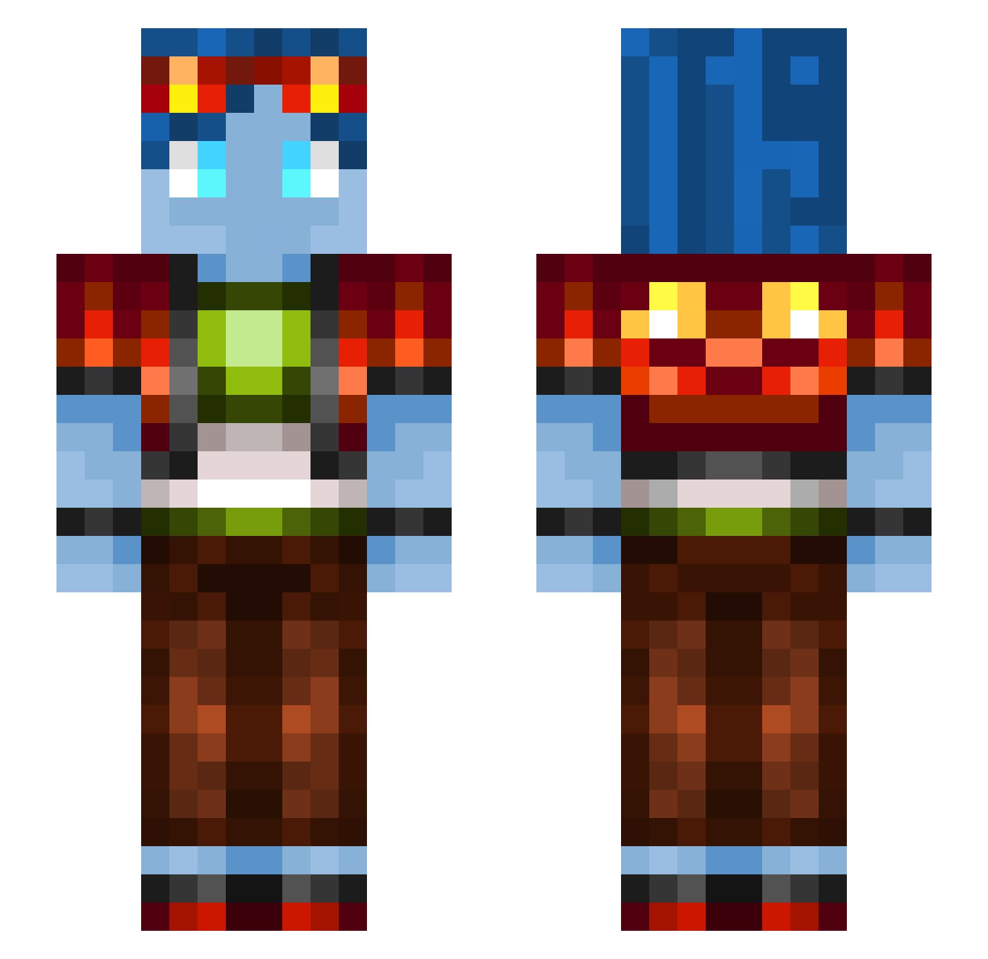 0nei Minecraft skin, front and back view