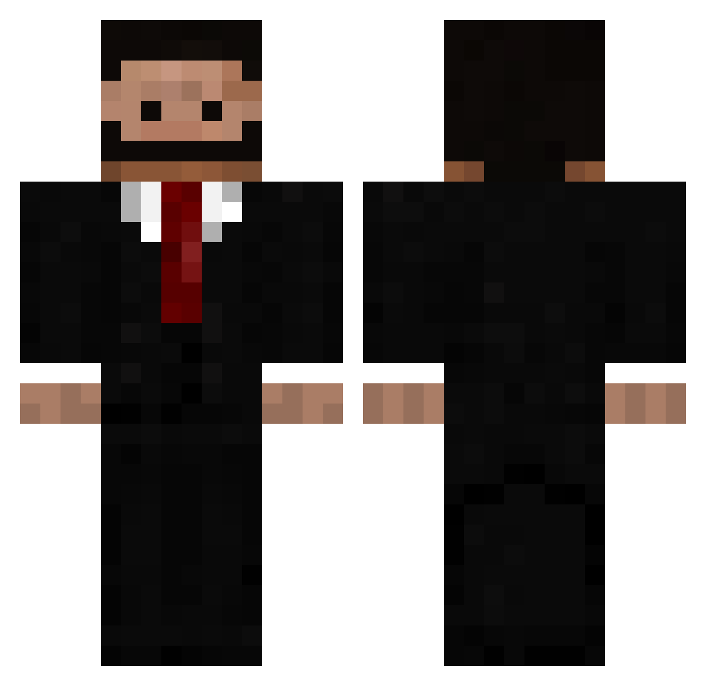 Toneztr Minecraft skin, front and back view