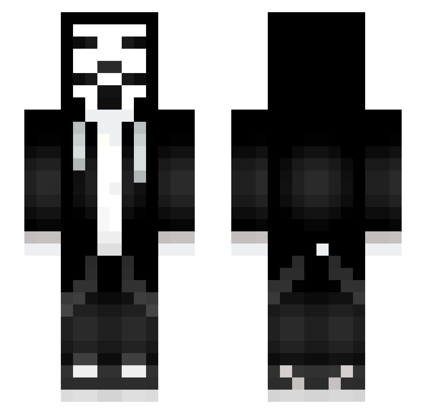 Mus4r Minecraft skin, front and back view