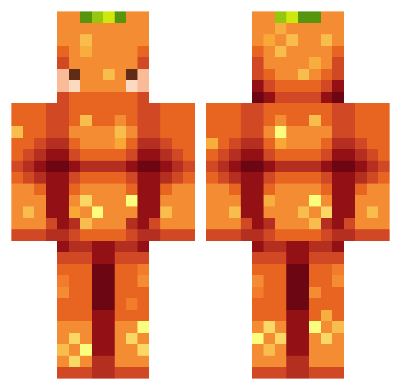 LesBG17 Minecraft skin, front and back view