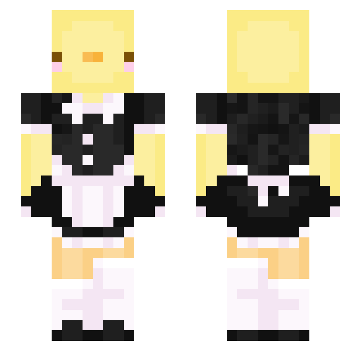 SecurityGoat Minecraft skin, front and back view
