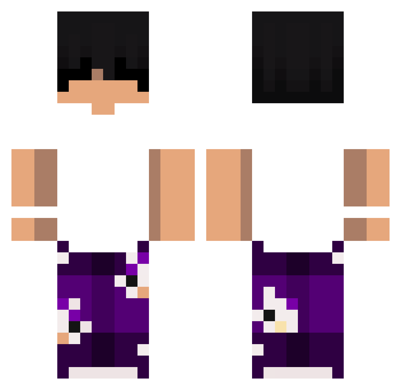 Praxiiistoxic Minecraft skin, front and back view