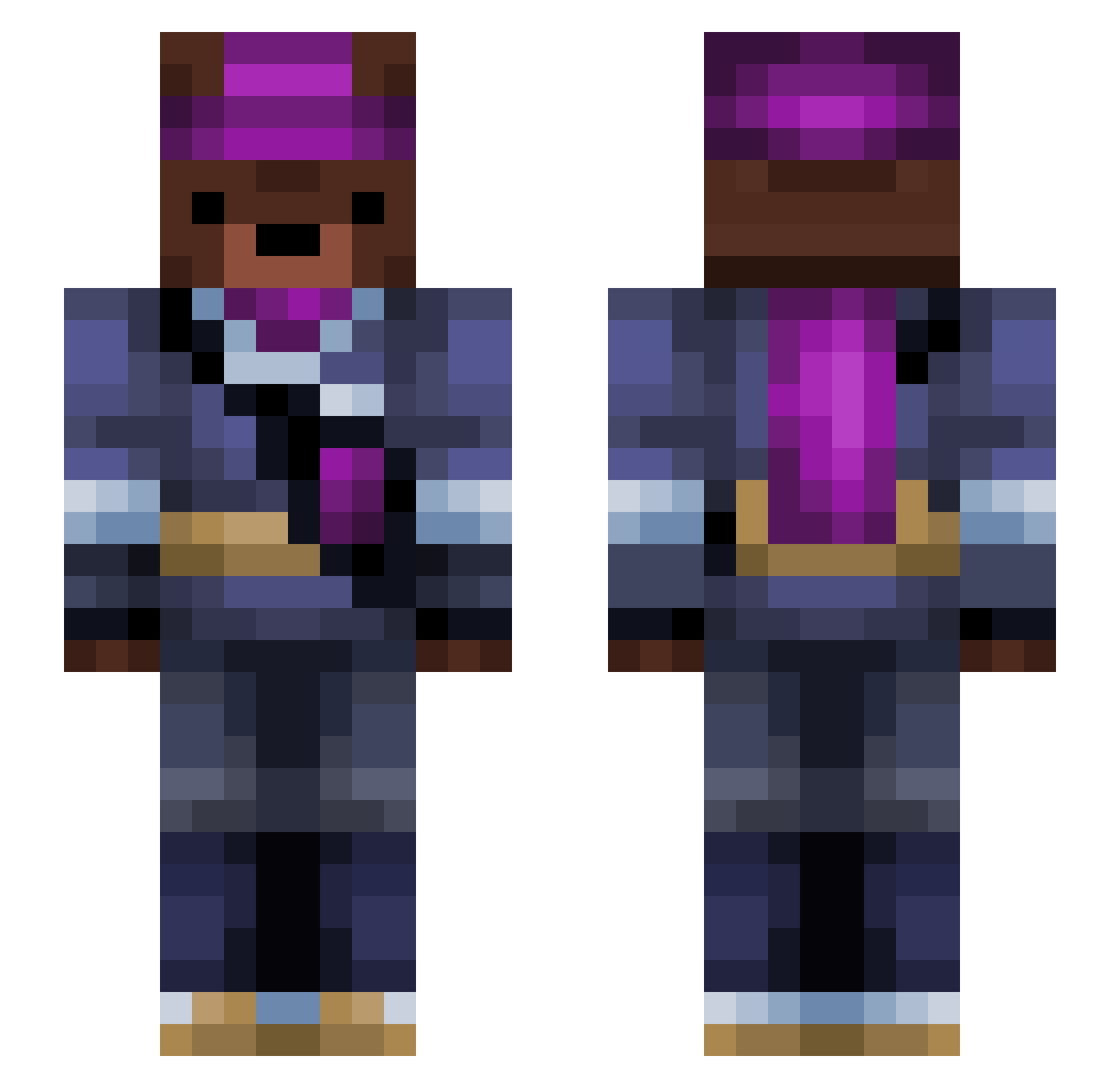 wusso Minecraft skin, front and back view