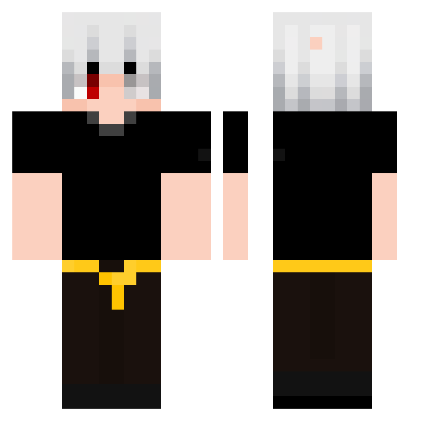 Zhannzz Minecraft skin, front and back view