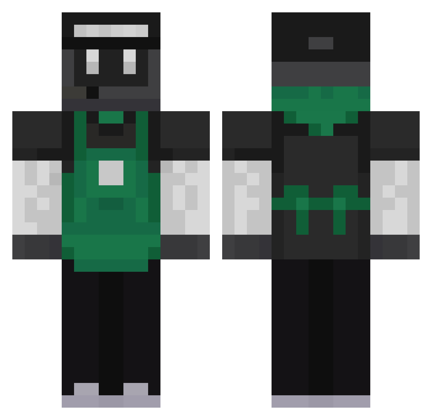 CafeziusXIX Minecraft skin, front and back view