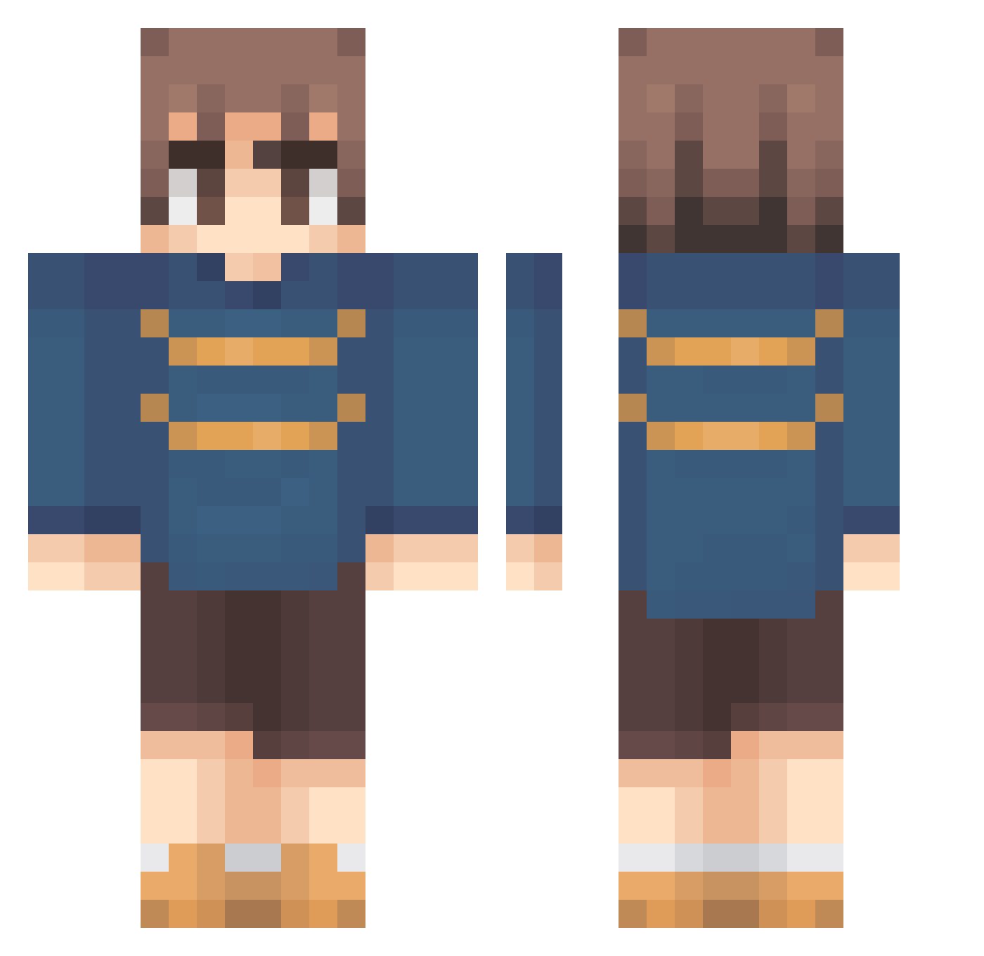 UnleqitCookie Minecraft skin, front and back view