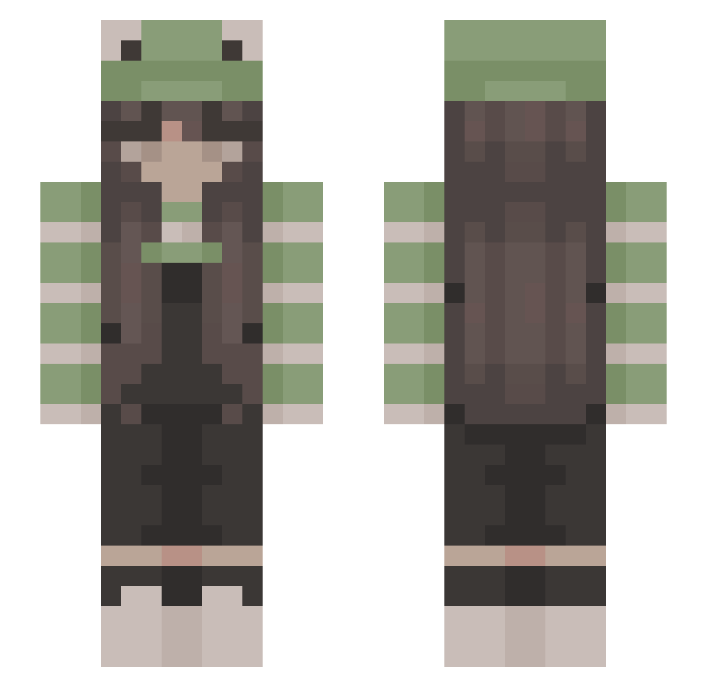 SpoonFullofHoney Minecraft skin, front and back view