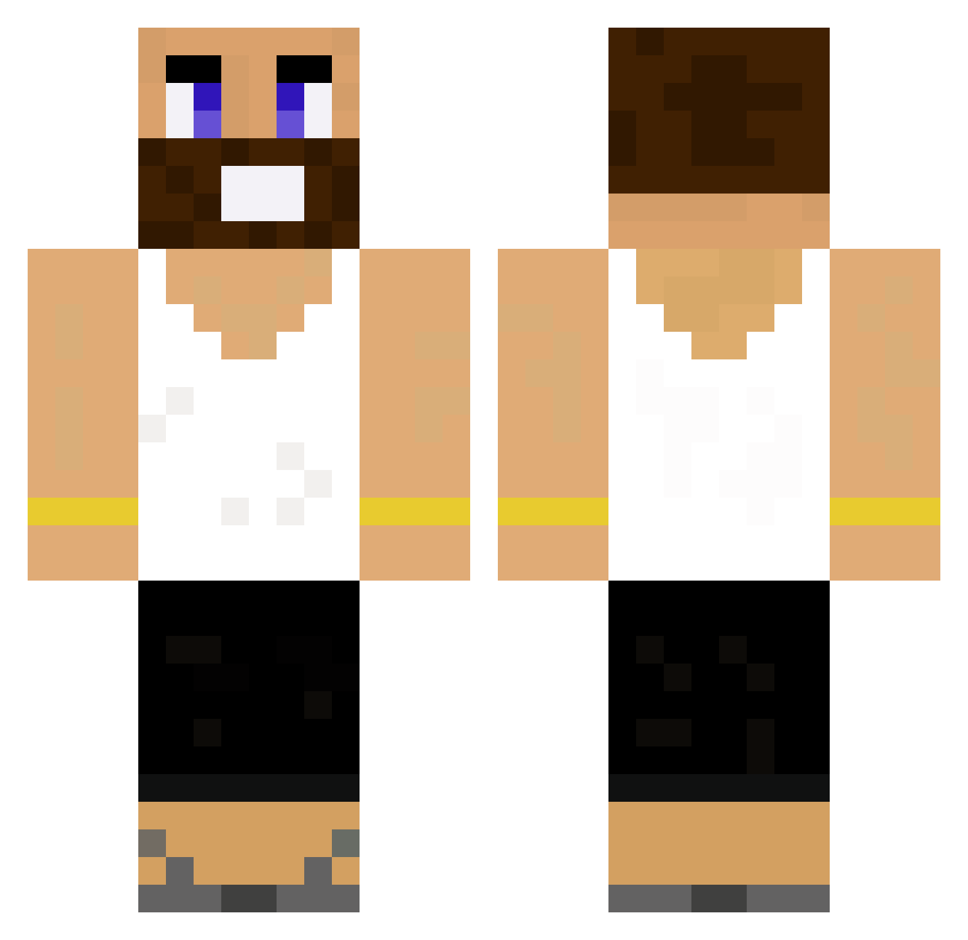 Tyrson Minecraft skin, front and back view
