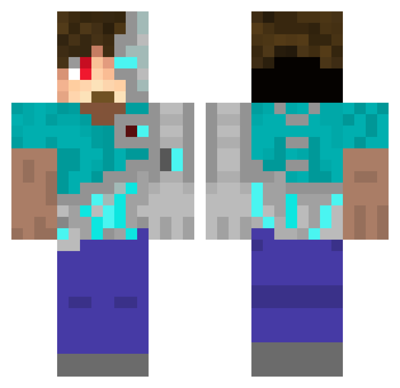 _Lucke Minecraft skin, front and back view