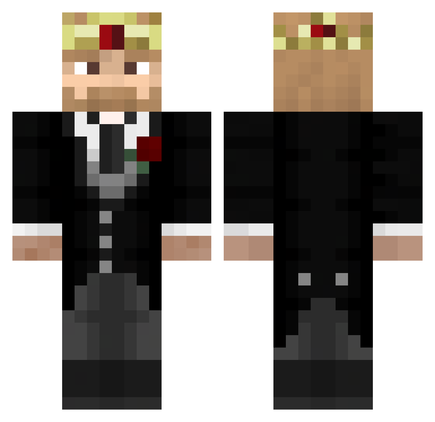 SirH_King Minecraft skin, front and back view
