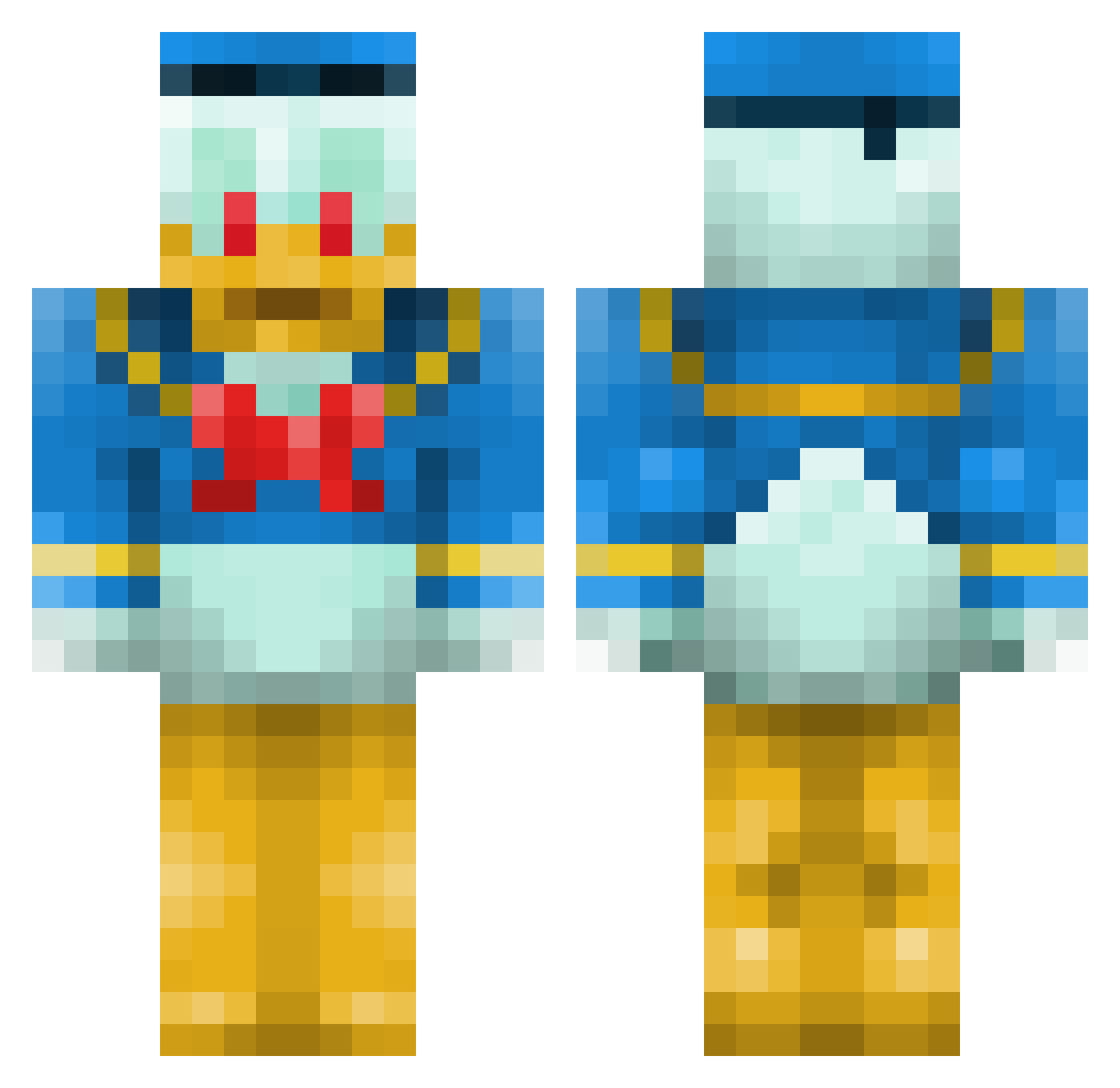 RealDonaldDuck Minecraft skin, front and back view