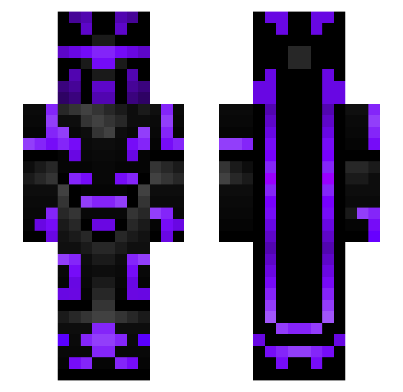 Prolonger Minecraft skin, front and back view