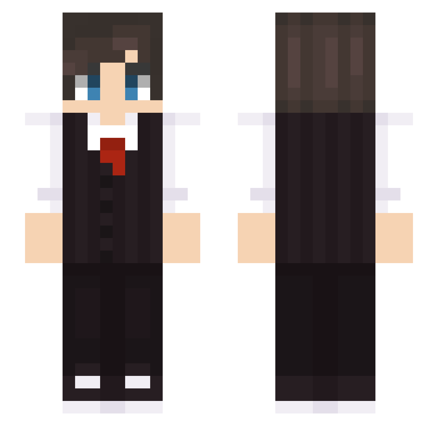 SenPrista Minecraft skin, front and back view