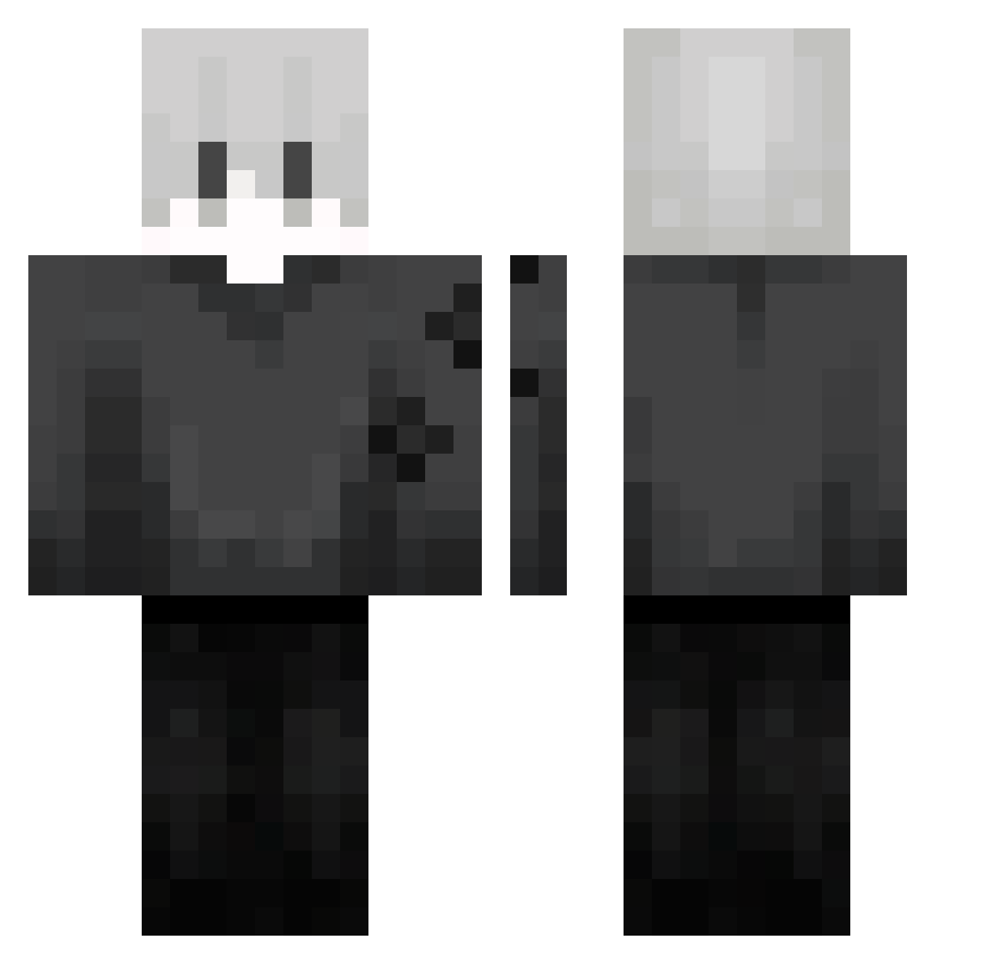 ShadowCrxft Minecraft skin, front and back view