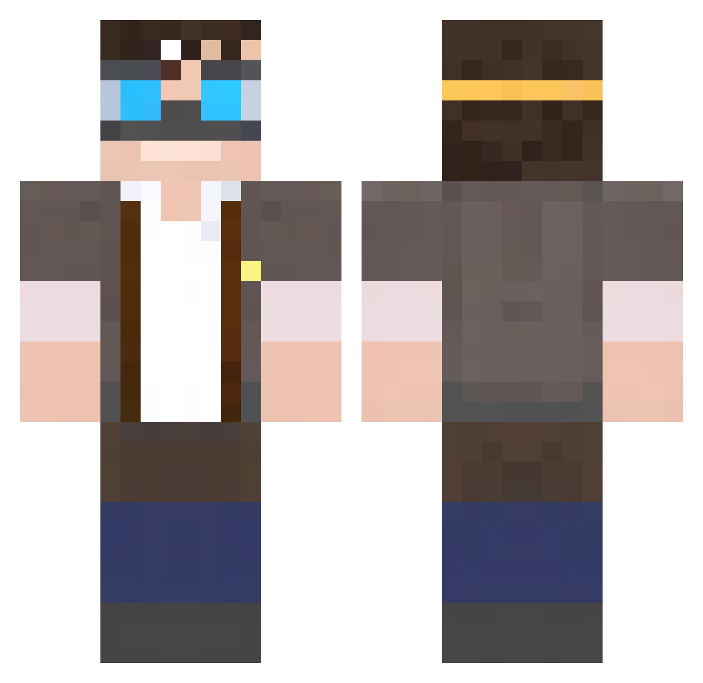 OneSuch Minecraft skin, front and back view