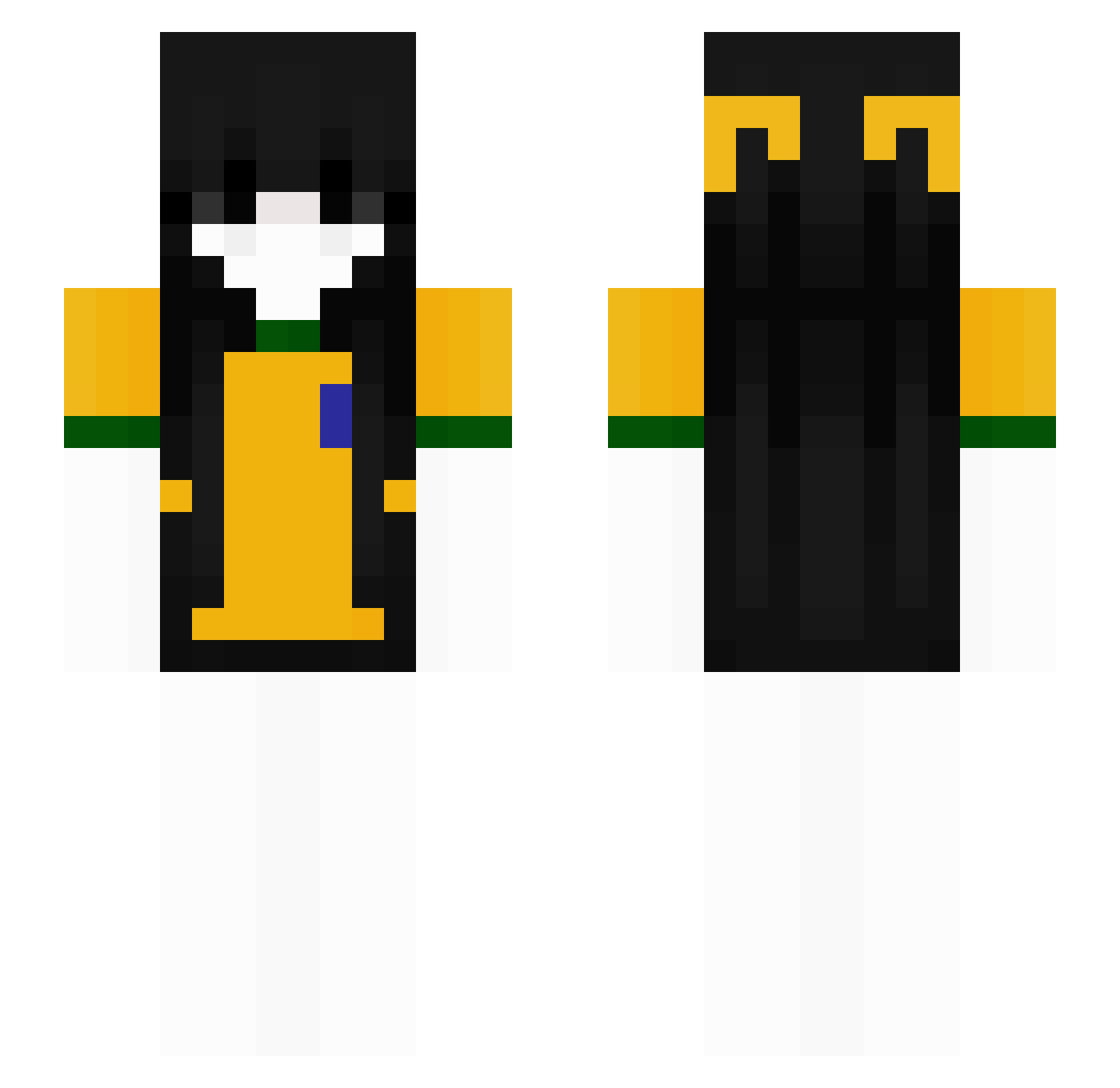 Yakultola Minecraft skin, front and back view