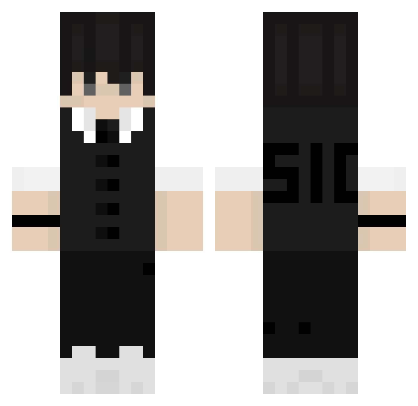 Jatewon Minecraft skin, front and back view