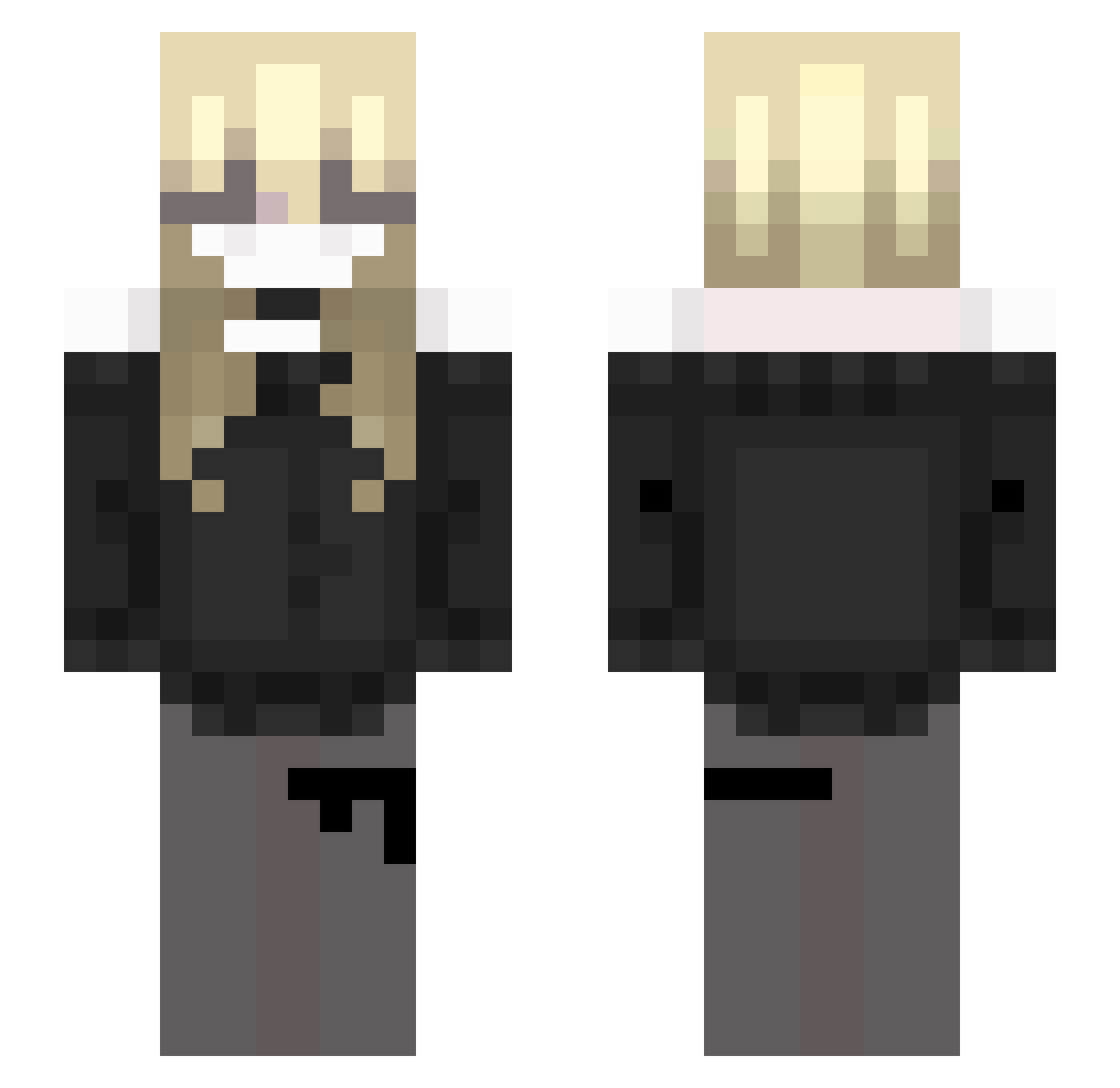 Noodle_Zzz Minecraft skin, front and back view