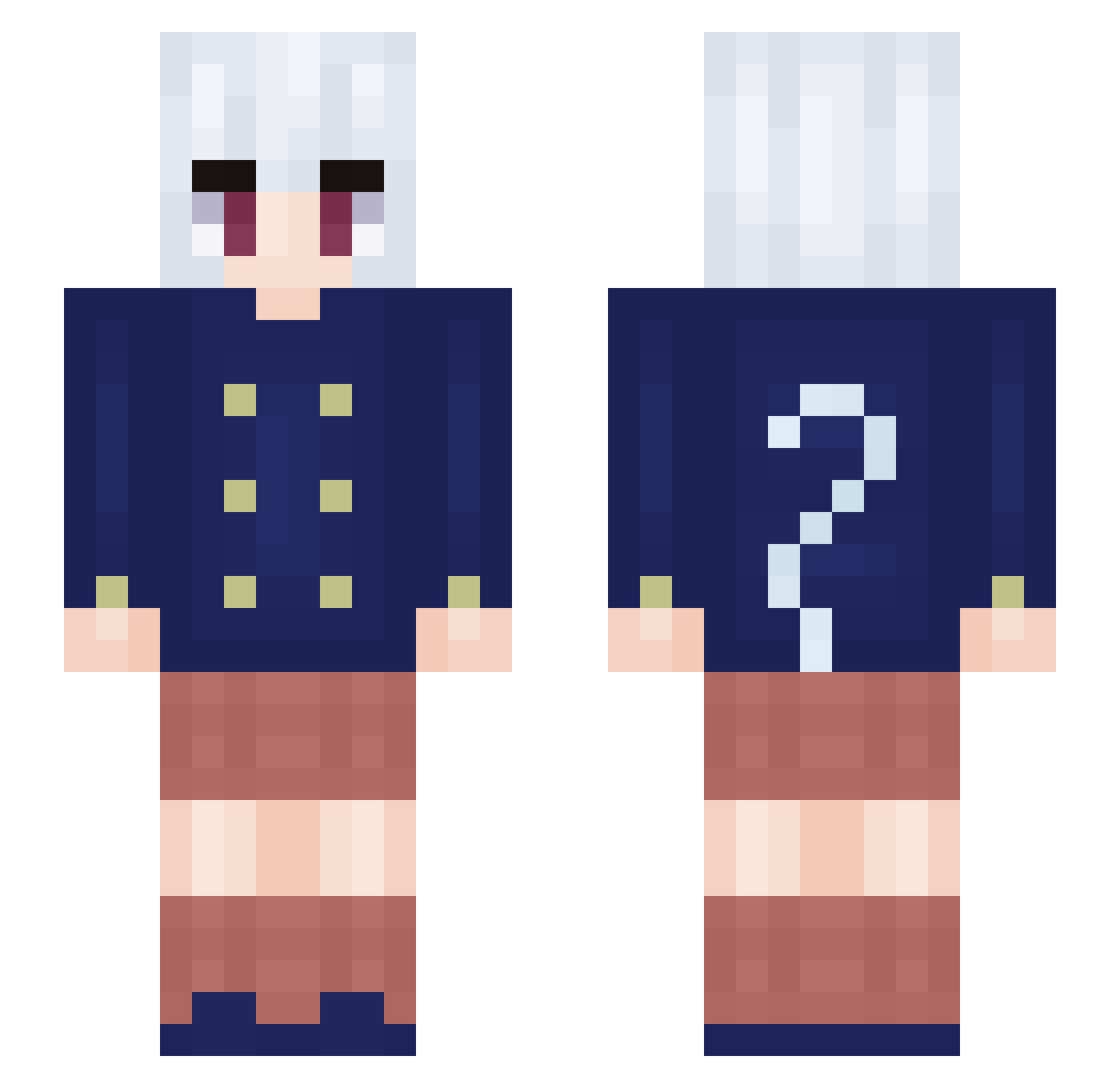 utet Minecraft skin, front and back view