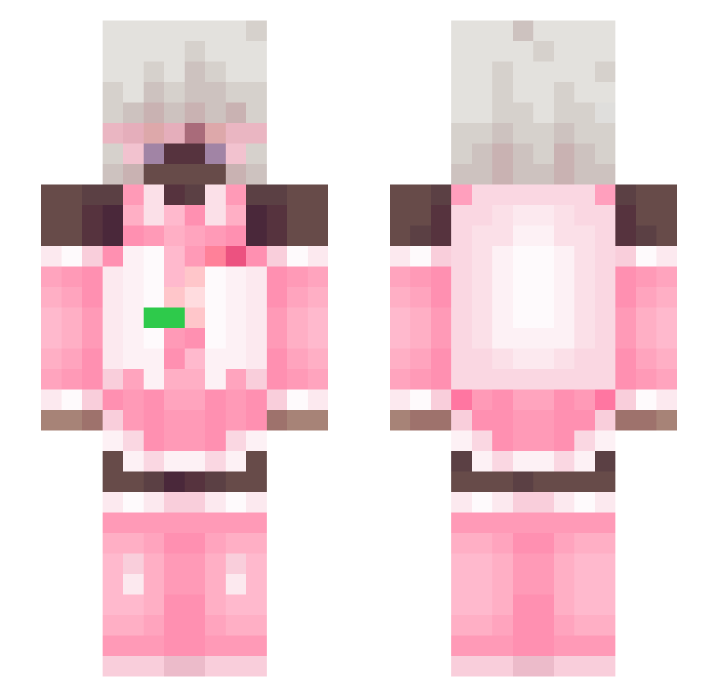 Celilit Minecraft skin, front and back view