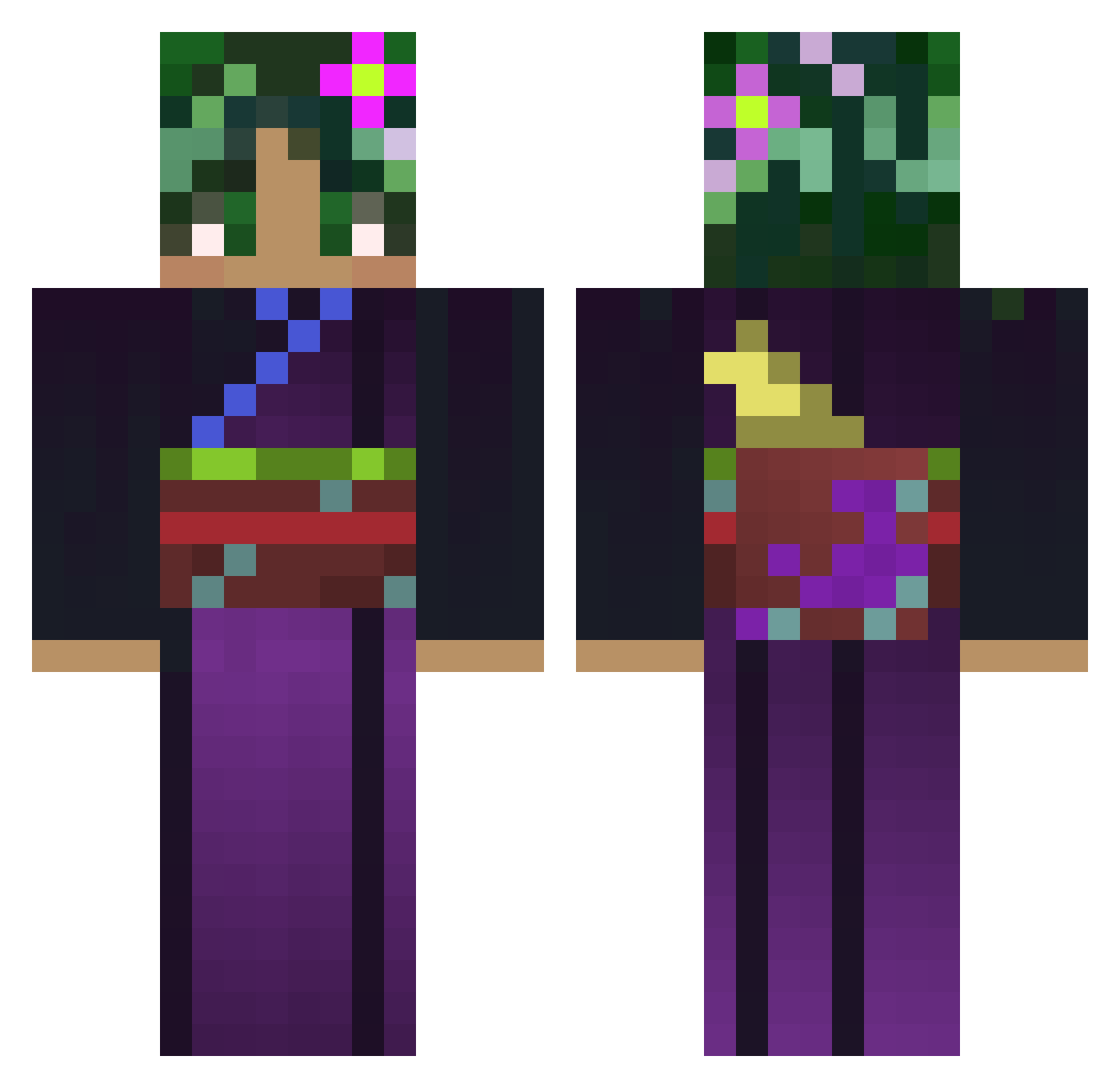 Asahi_8568 Minecraft skin, front and back view