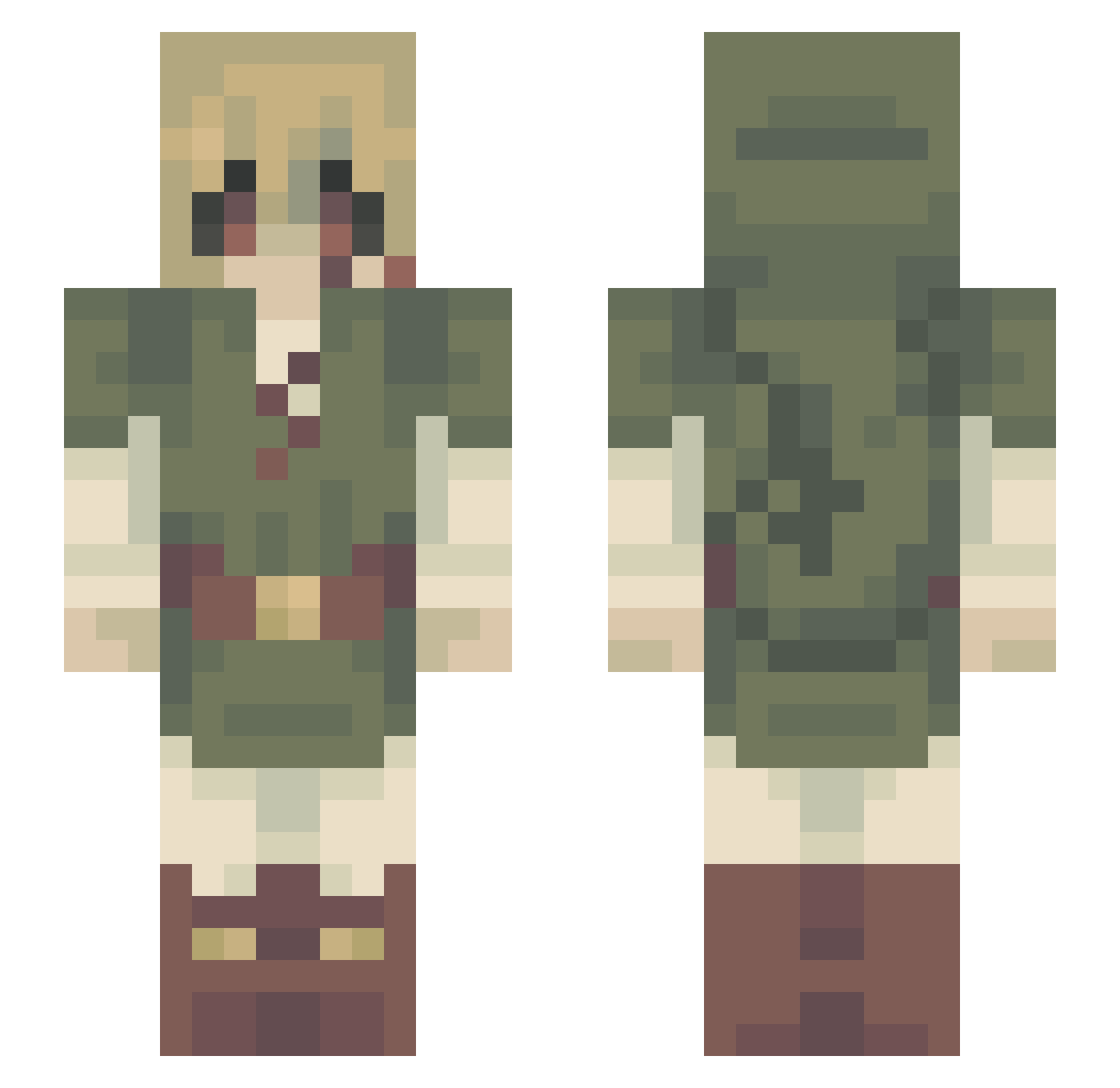 SharingPaladin Minecraft skin, front and back view