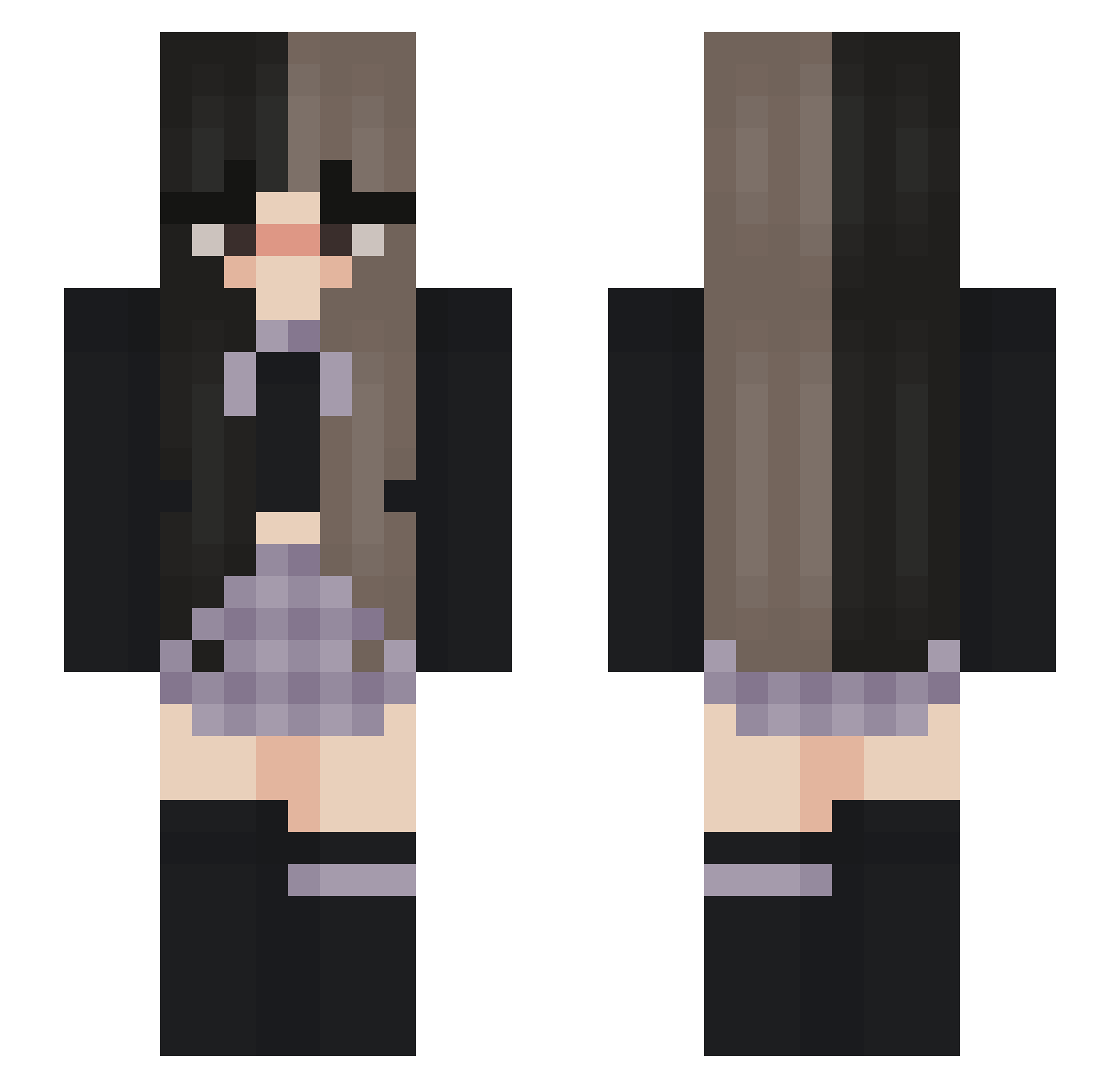 n98 Minecraft skin, front and back view