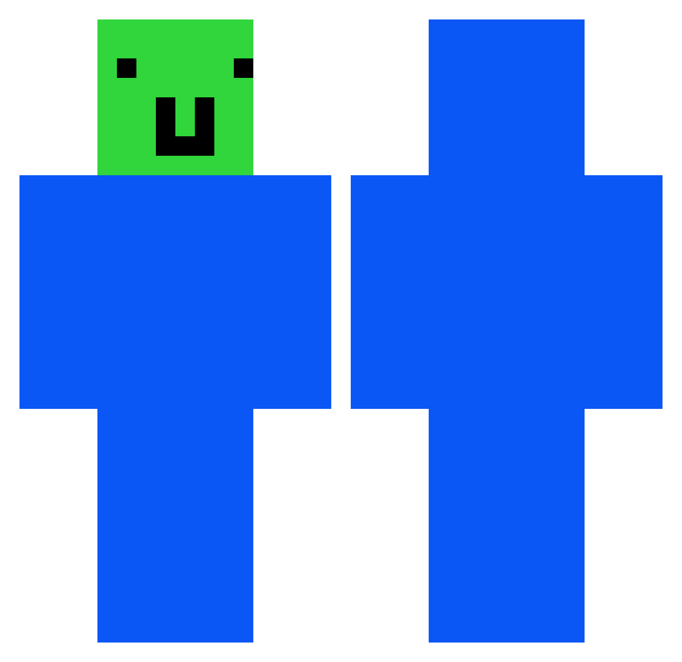 Crombied Minecraft skin, front and back view