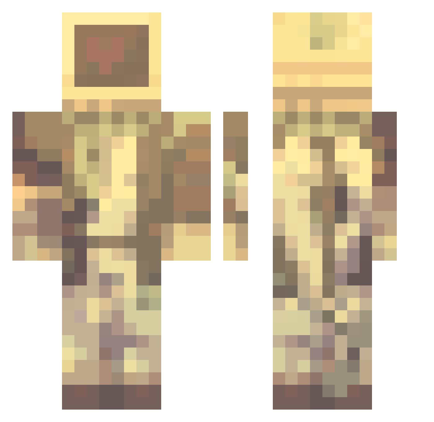 GenericBeans Minecraft skin, front and back view