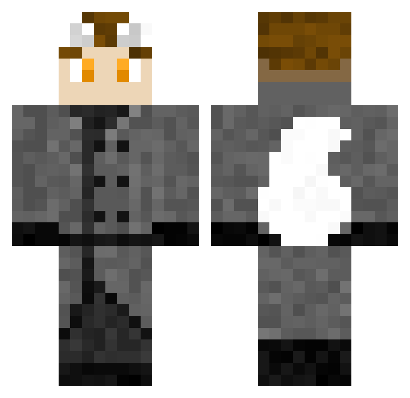 Th3Whit3Wolf Minecraft skin, front and back view