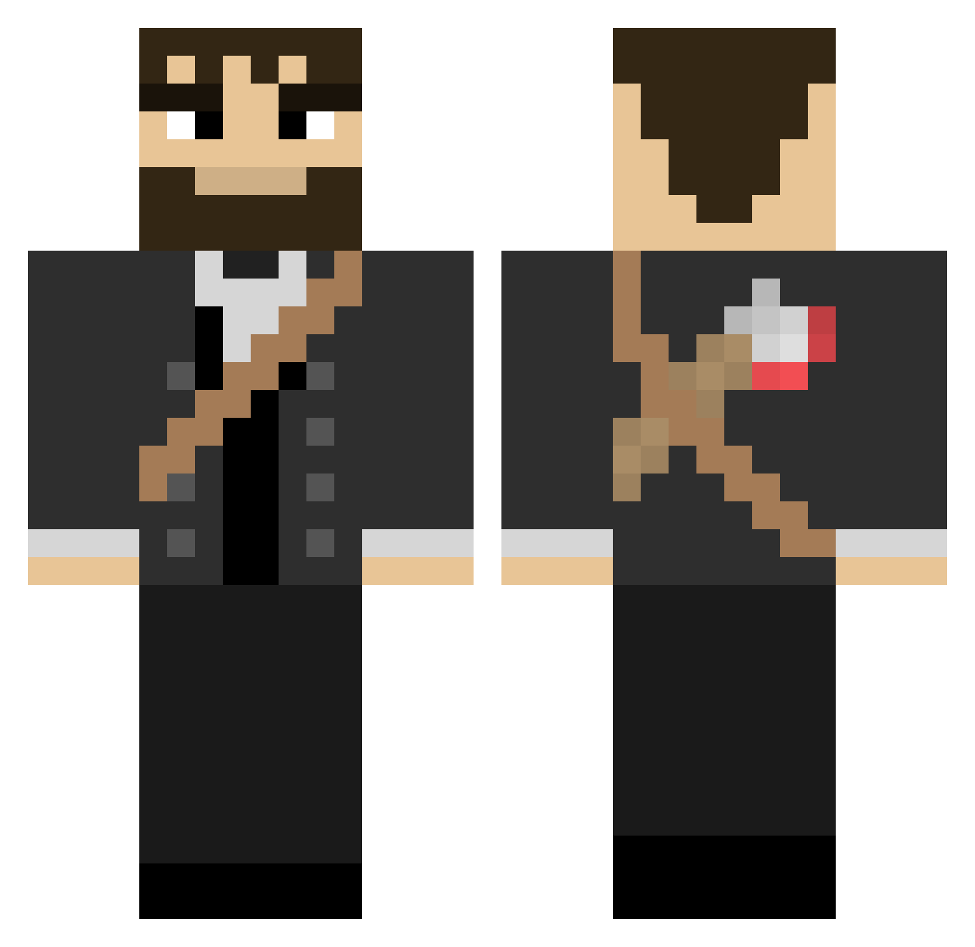Trichosis Minecraft skin, front and back view
