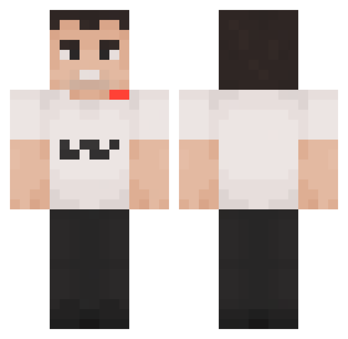 Yanivu Minecraft skin, front and back view