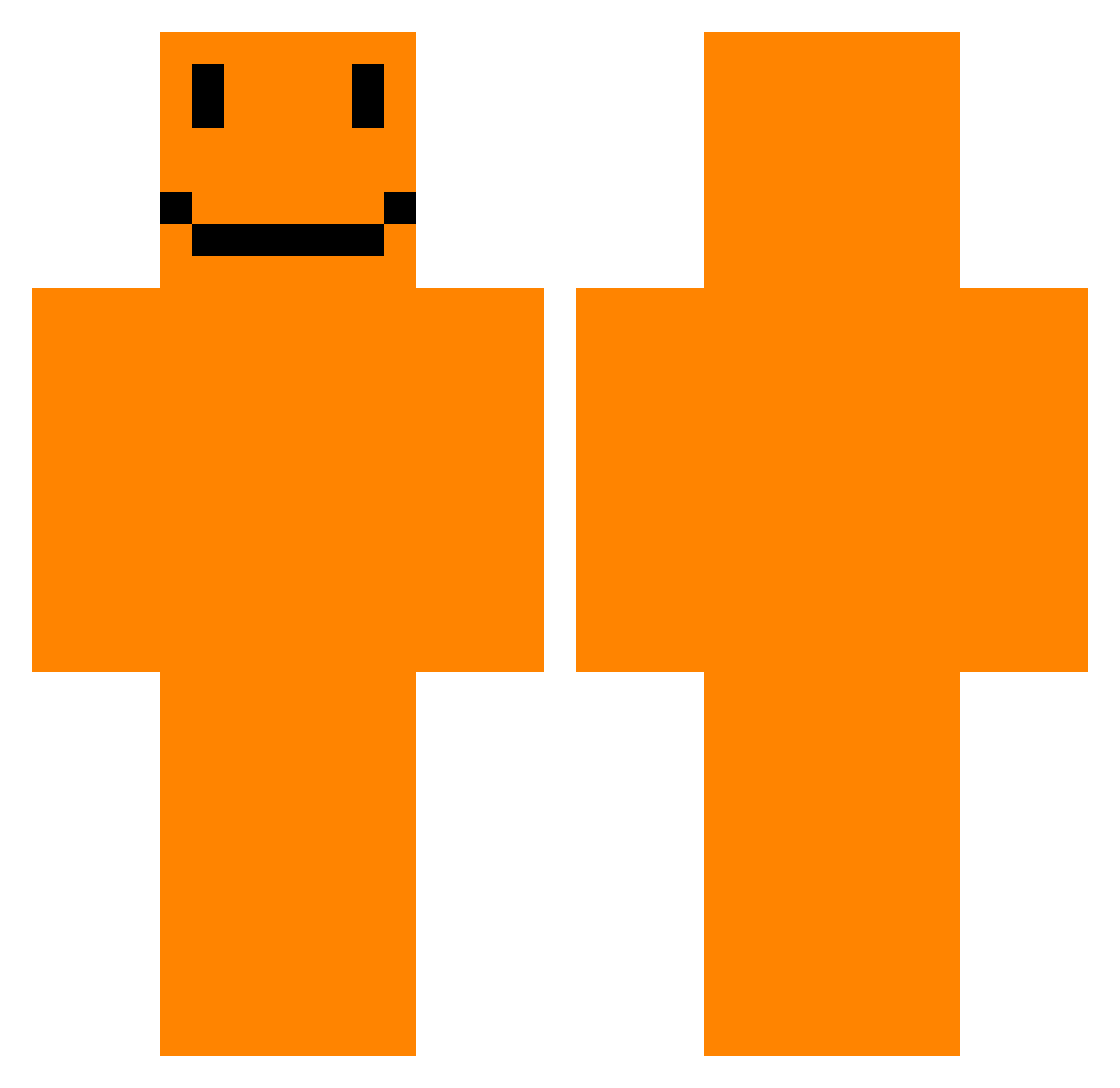 Poshed Minecraft skin, front and back view
