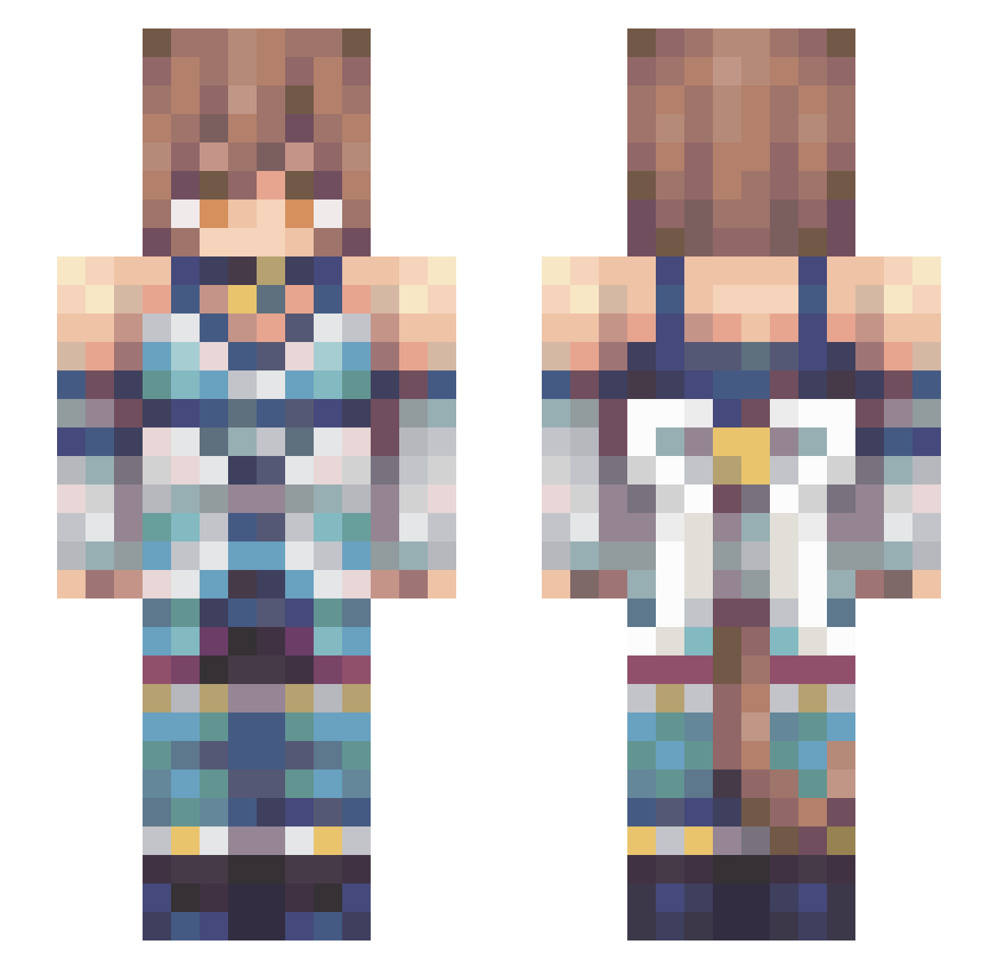 KittyIs Minecraft skin, front and back view