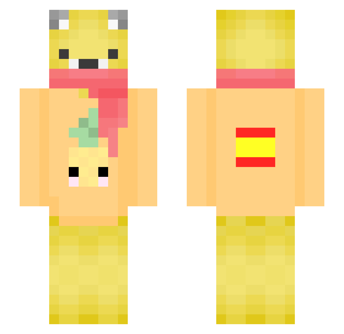 Primalmuck Minecraft skin, front and back view