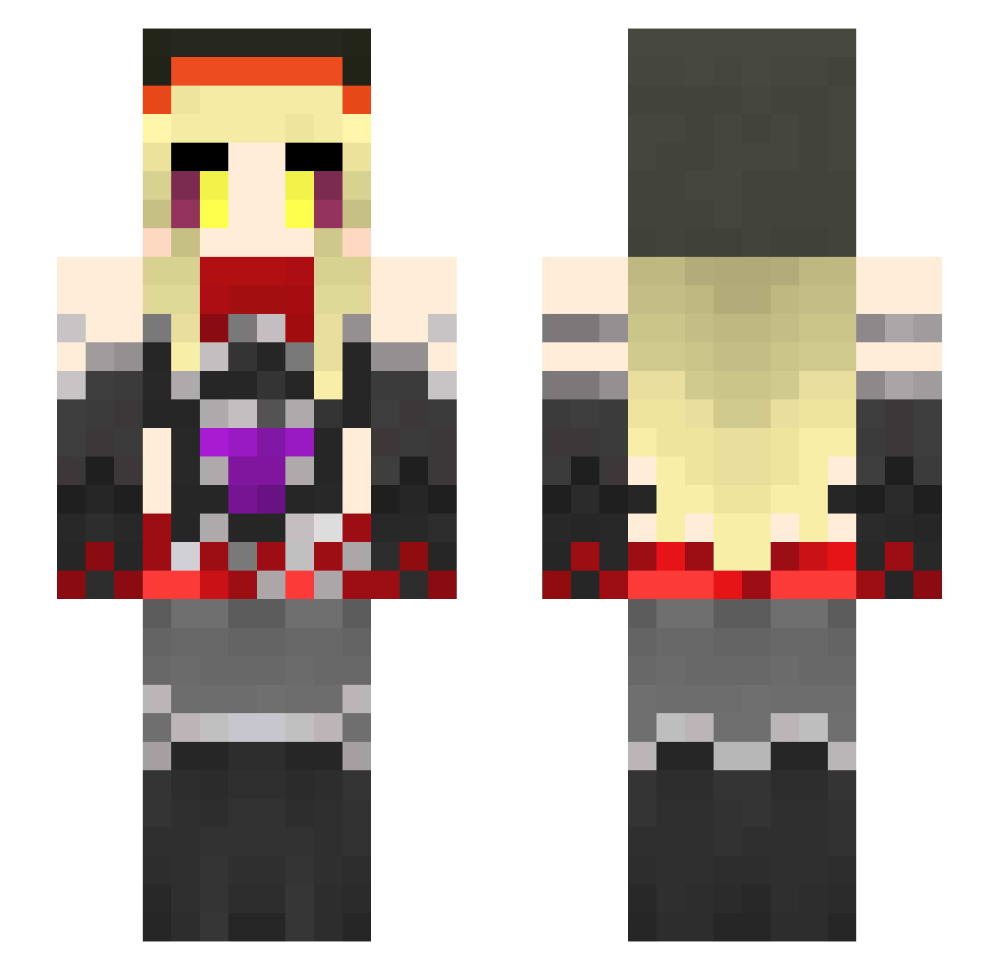 dannderaionn Minecraft skin, front and back view