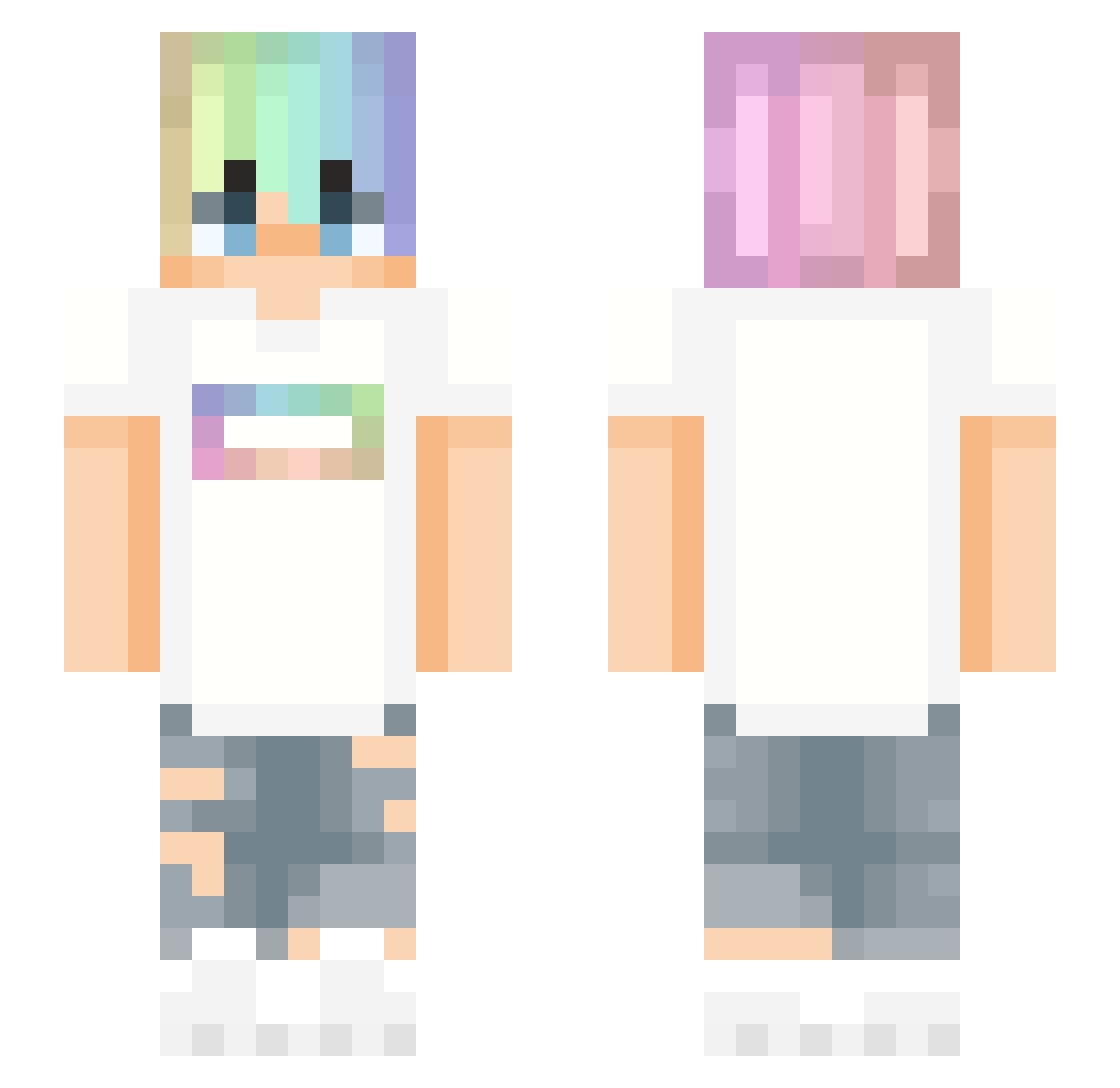Twyxn Minecraft skin, front and back view