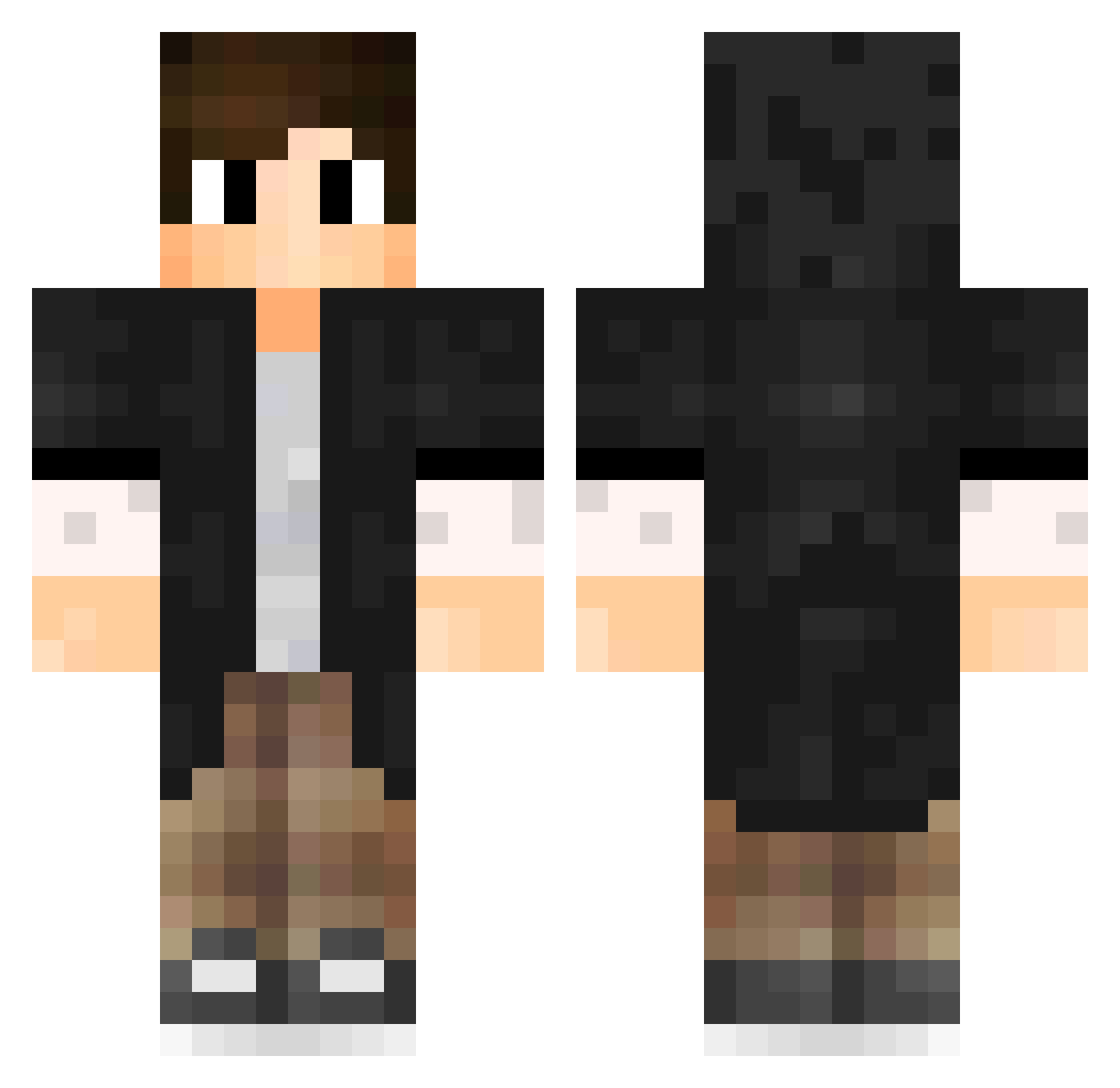 wuheqing Minecraft skin, front and back view