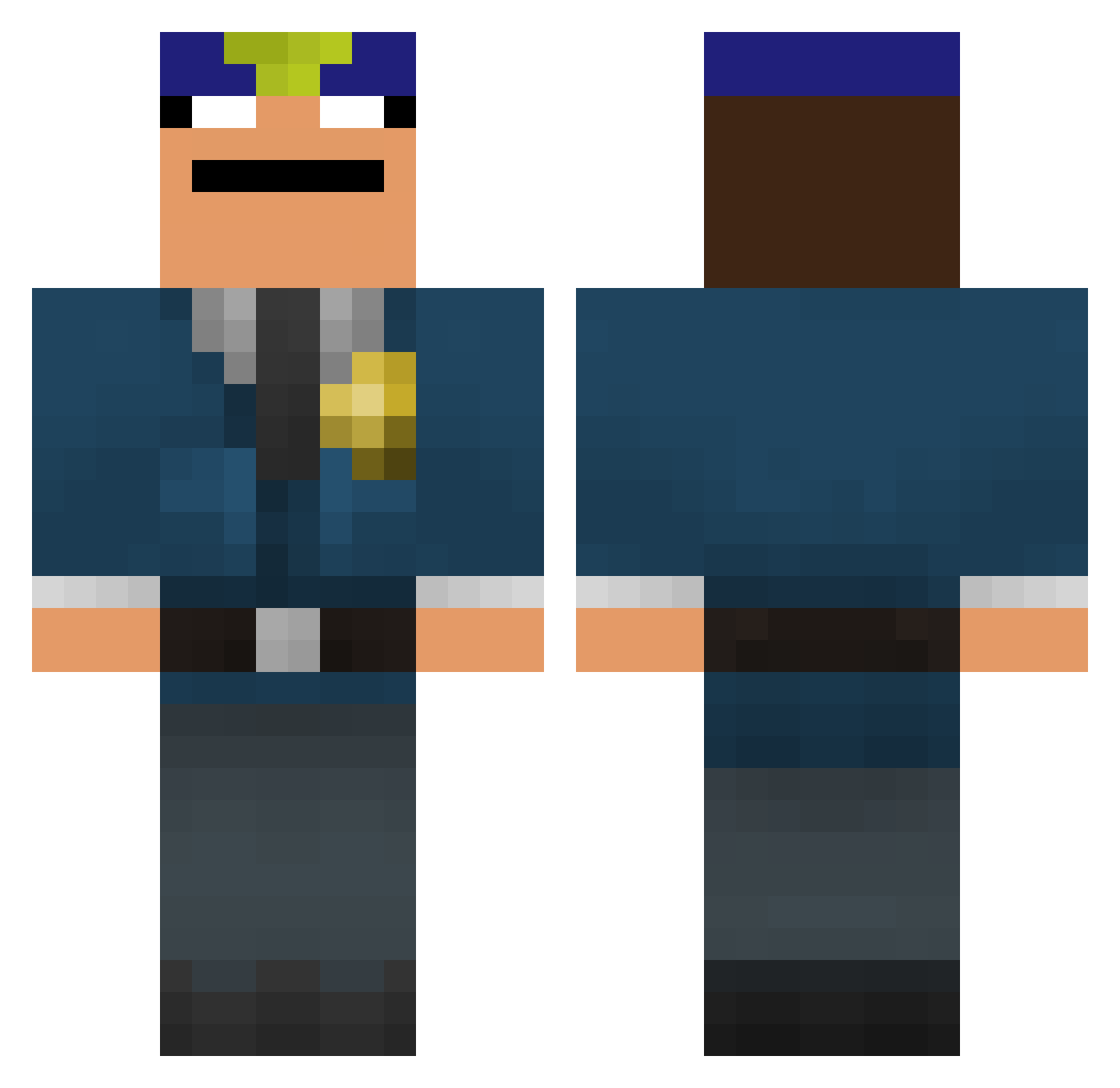 Flake_HD Minecraft skin, front and back view