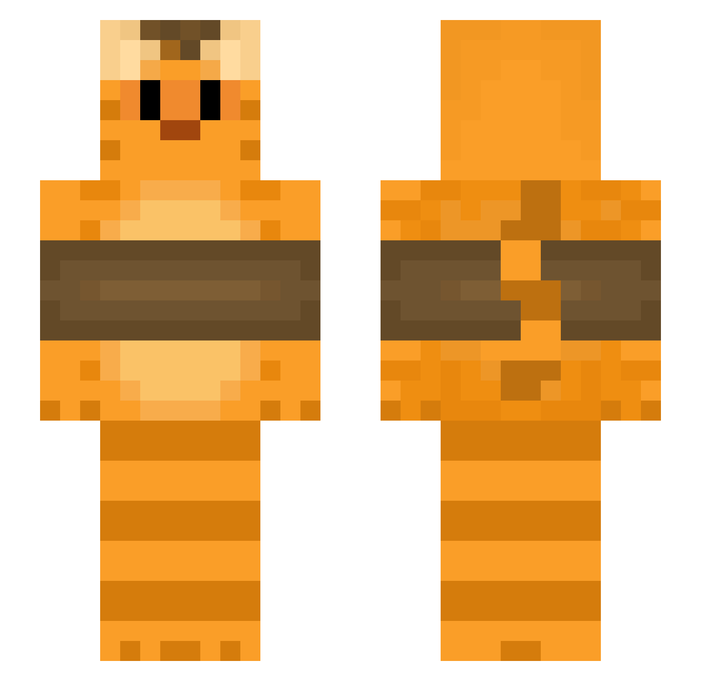 clnthree Minecraft skin, front and back view