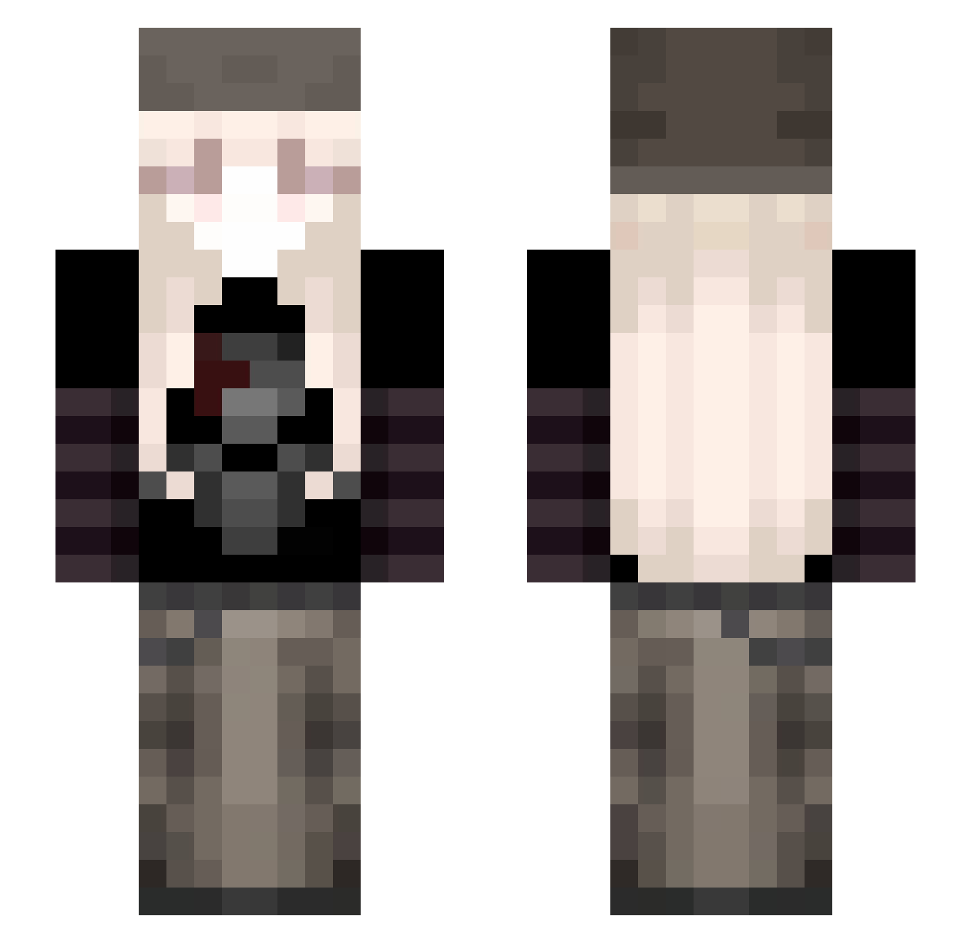 ziuutaa Minecraft skin, front and back view