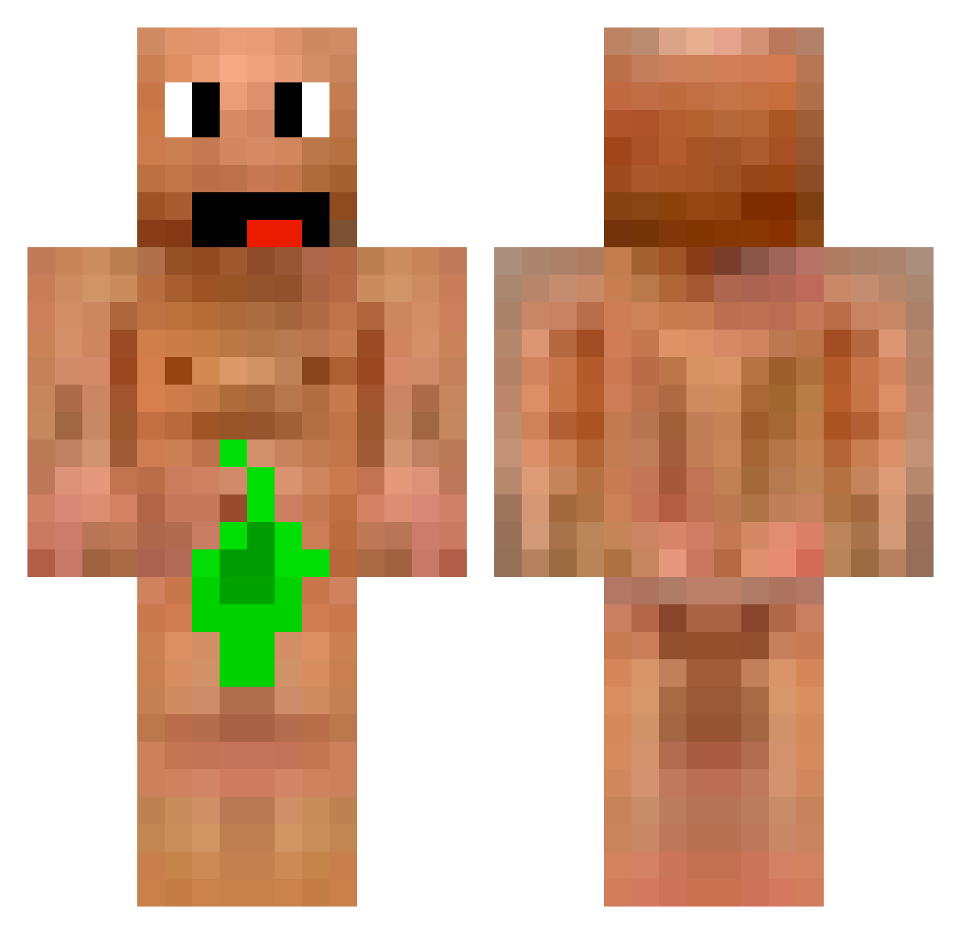 jobie Minecraft skin, front and back view