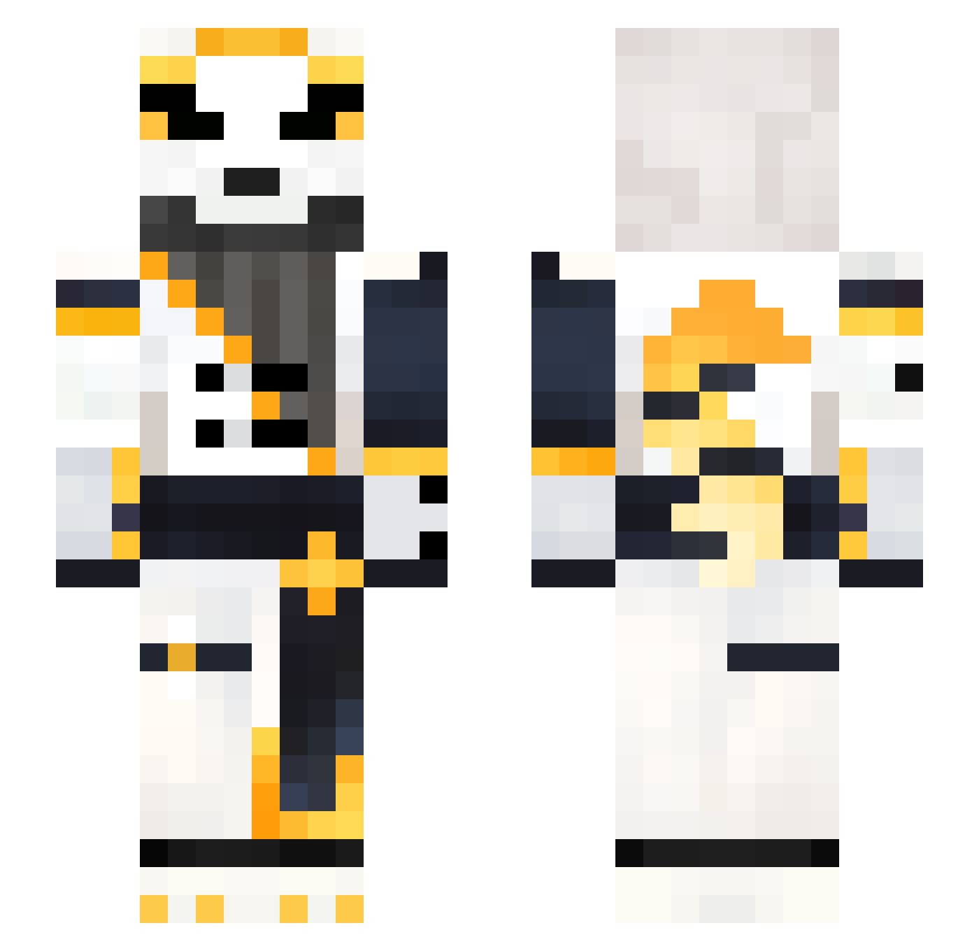 Triarch Minecraft skin, front and back view