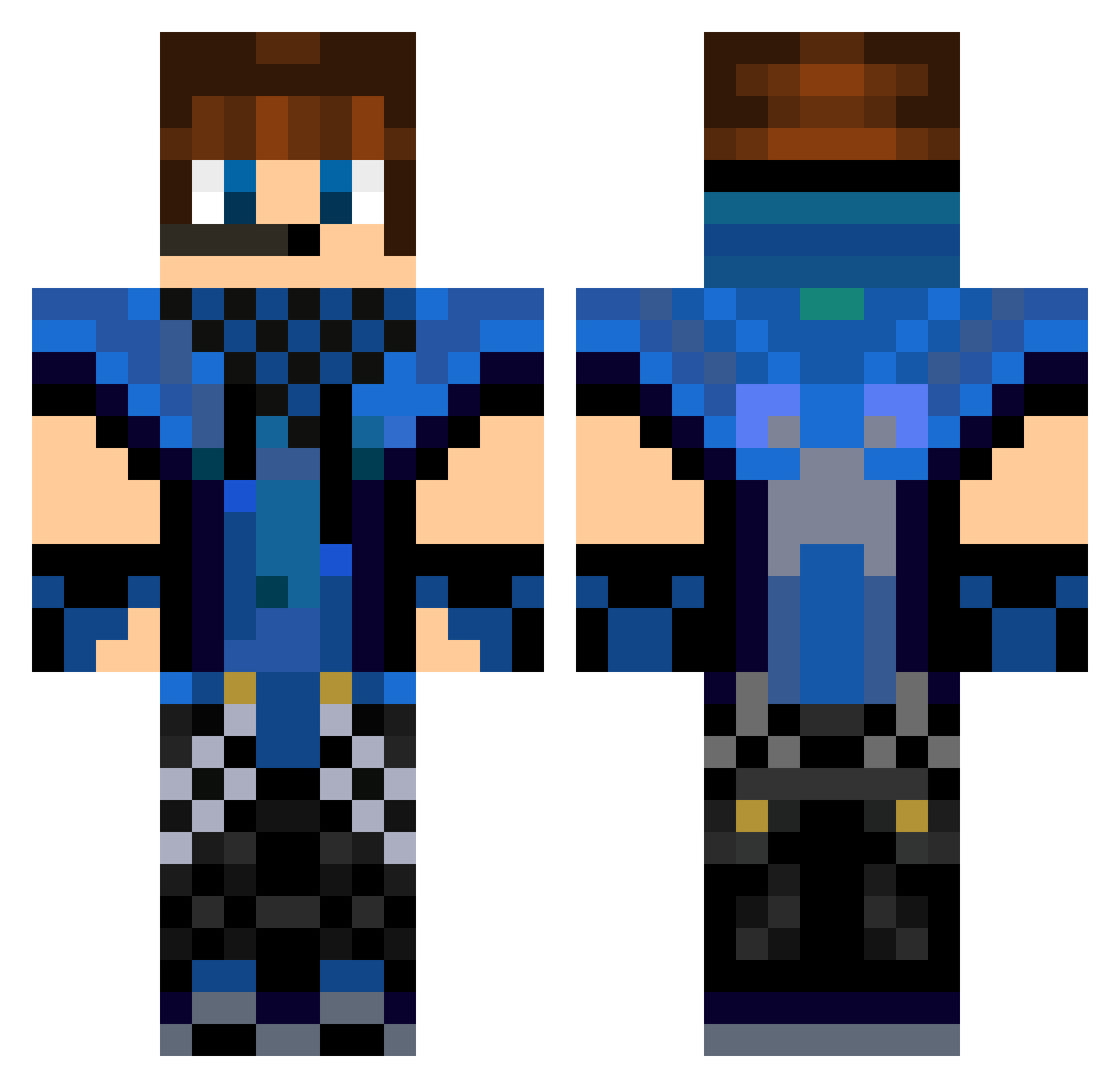 GhostyLT2 Minecraft skin, front and back view