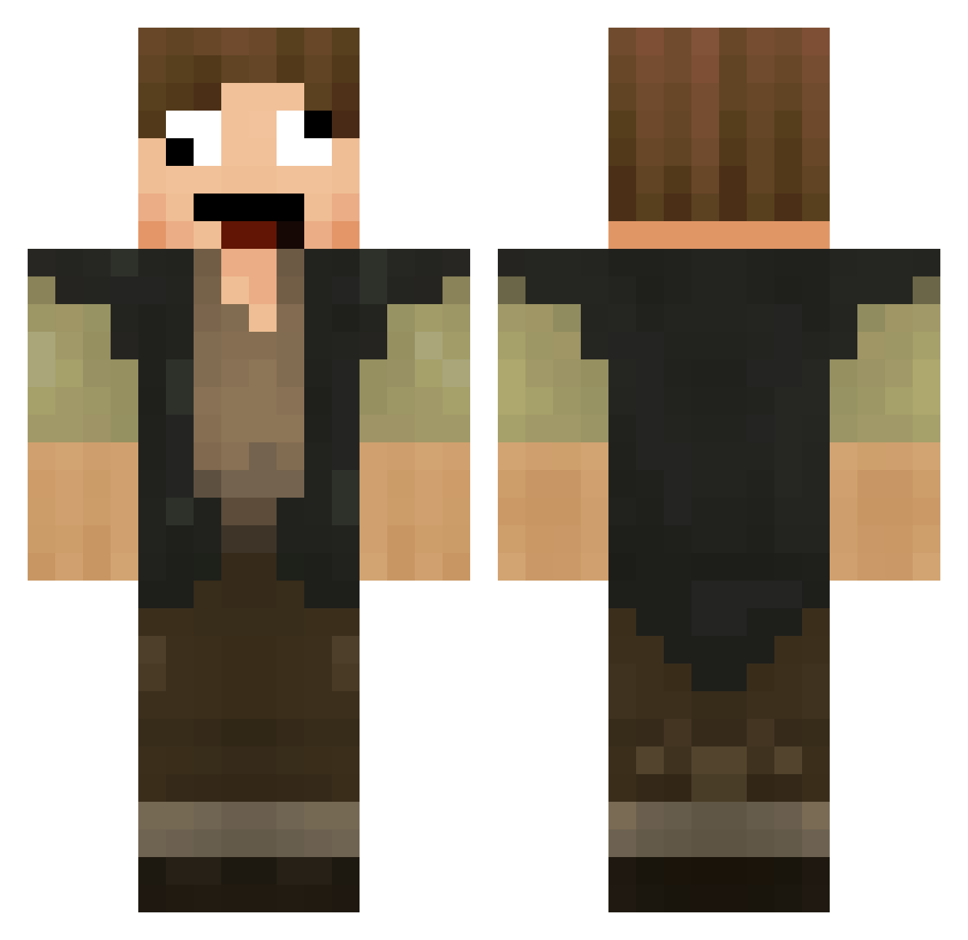 scumpt Minecraft skin, front and back view