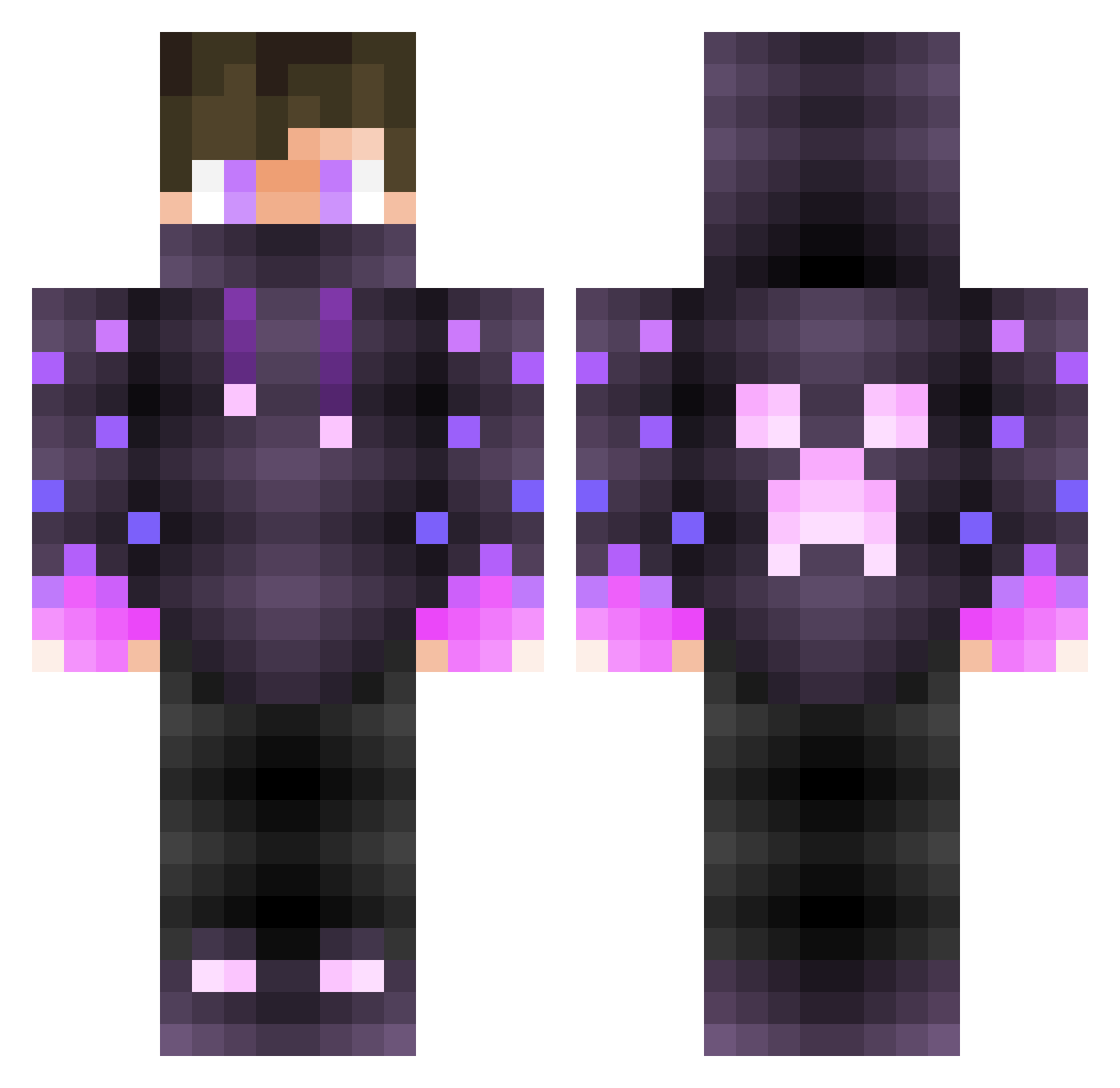 TallakGB Minecraft skin, front and back view