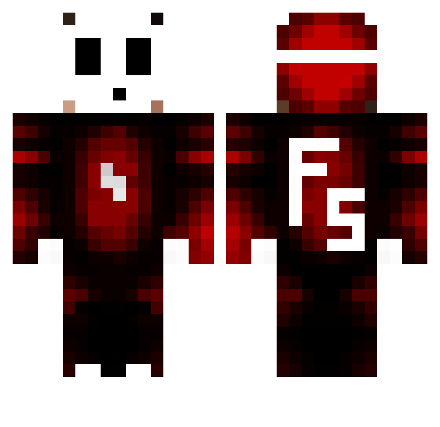 UfukLG Minecraft skin, front and back view