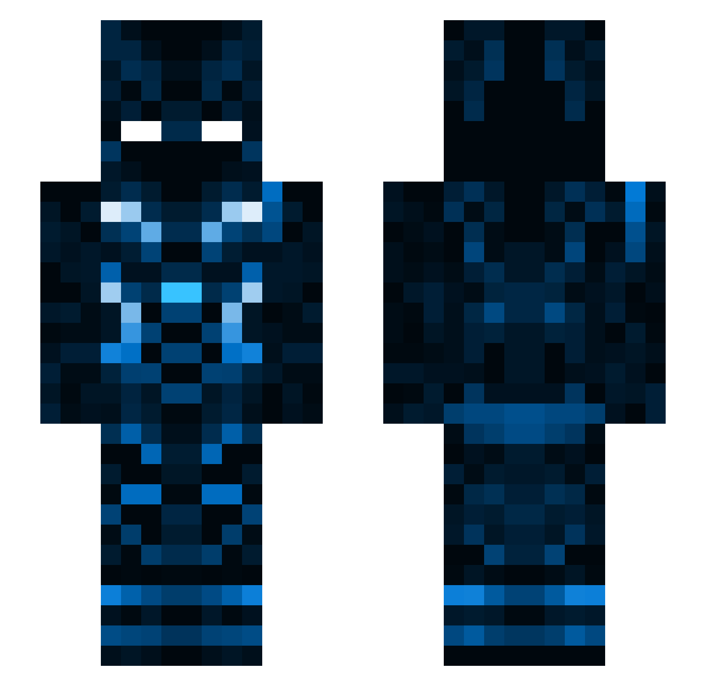 Shanza288 Minecraft skin, front and back view