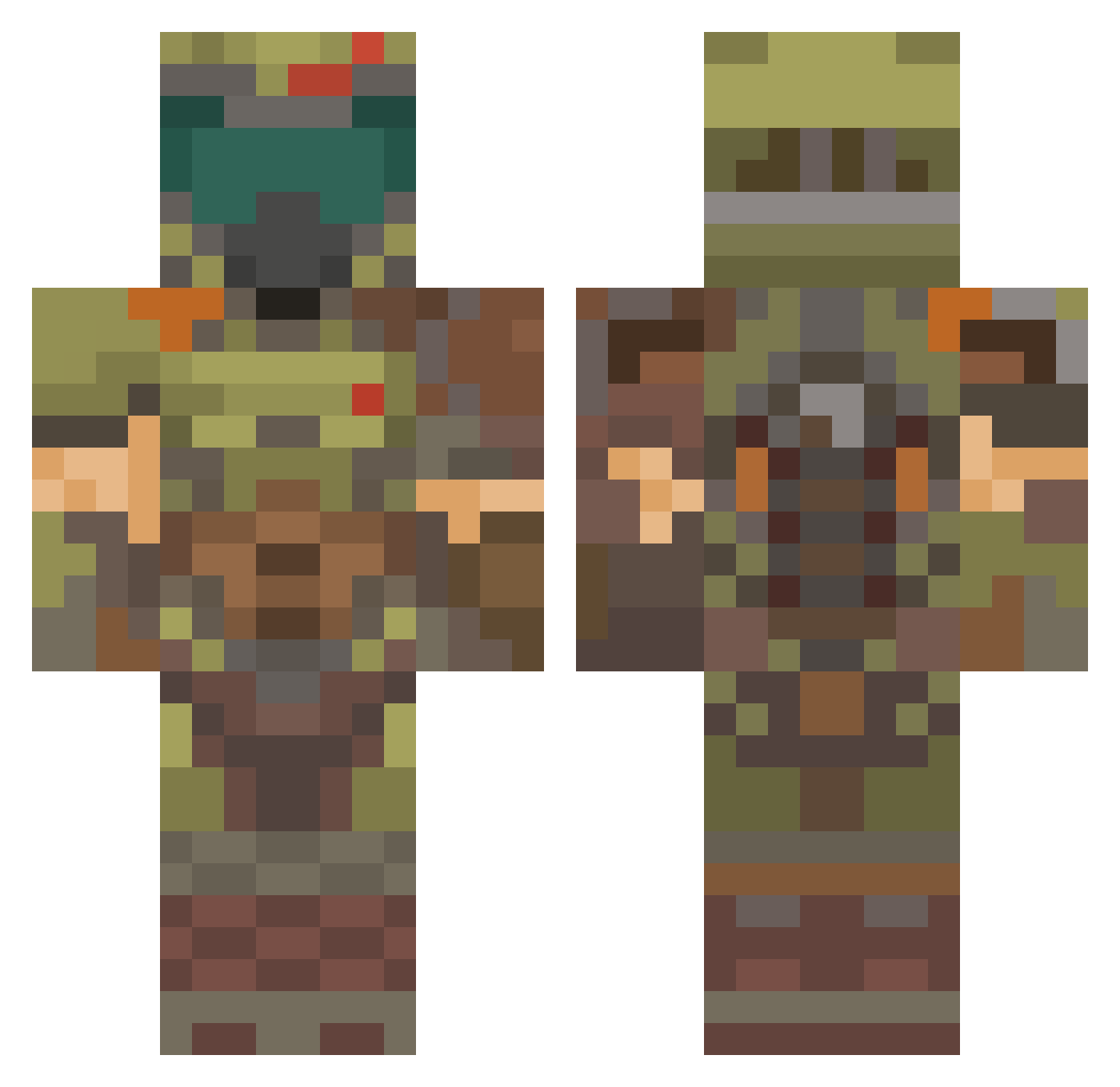 sosigman1420 Minecraft skin, front and back view